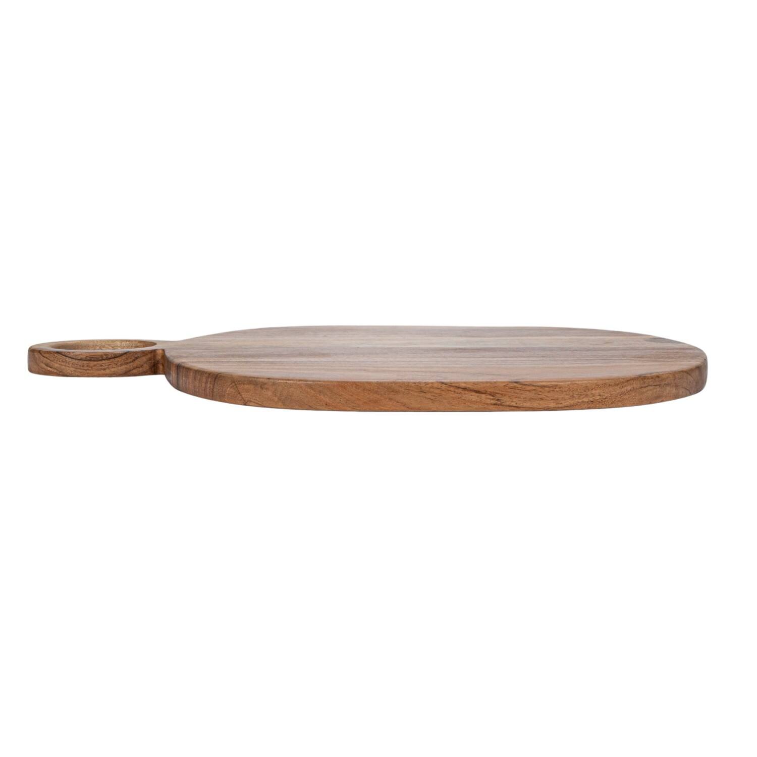 15.75&#x22; Natural Oval Handled Acacia Wood Cheese &#x26; Cutting Board