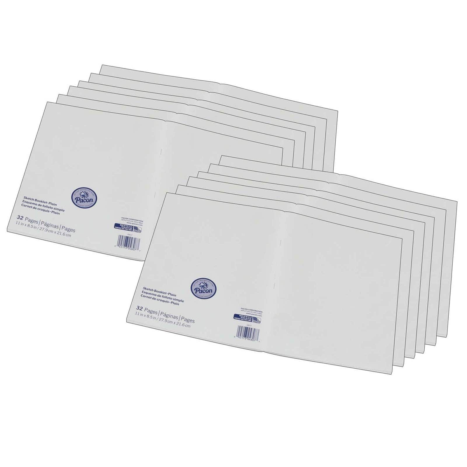 Art Street® 11" x 8.5" Beginner Plain Sketch Booklet, 12ct.