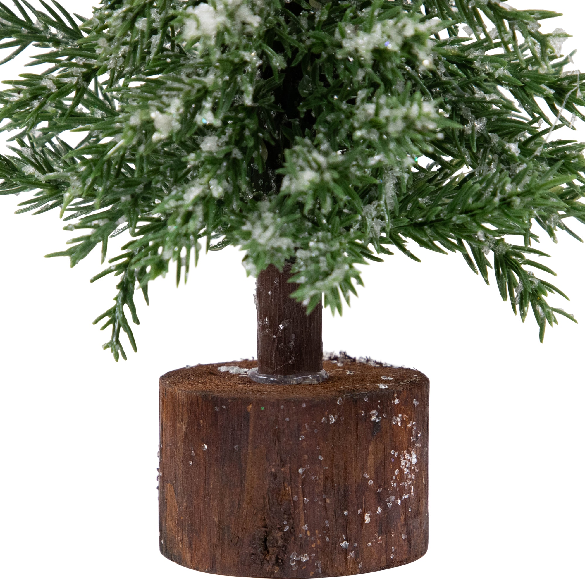 10.5" Unlit Frosted Iced Pine Artificial Christmas Tree with Jute Base