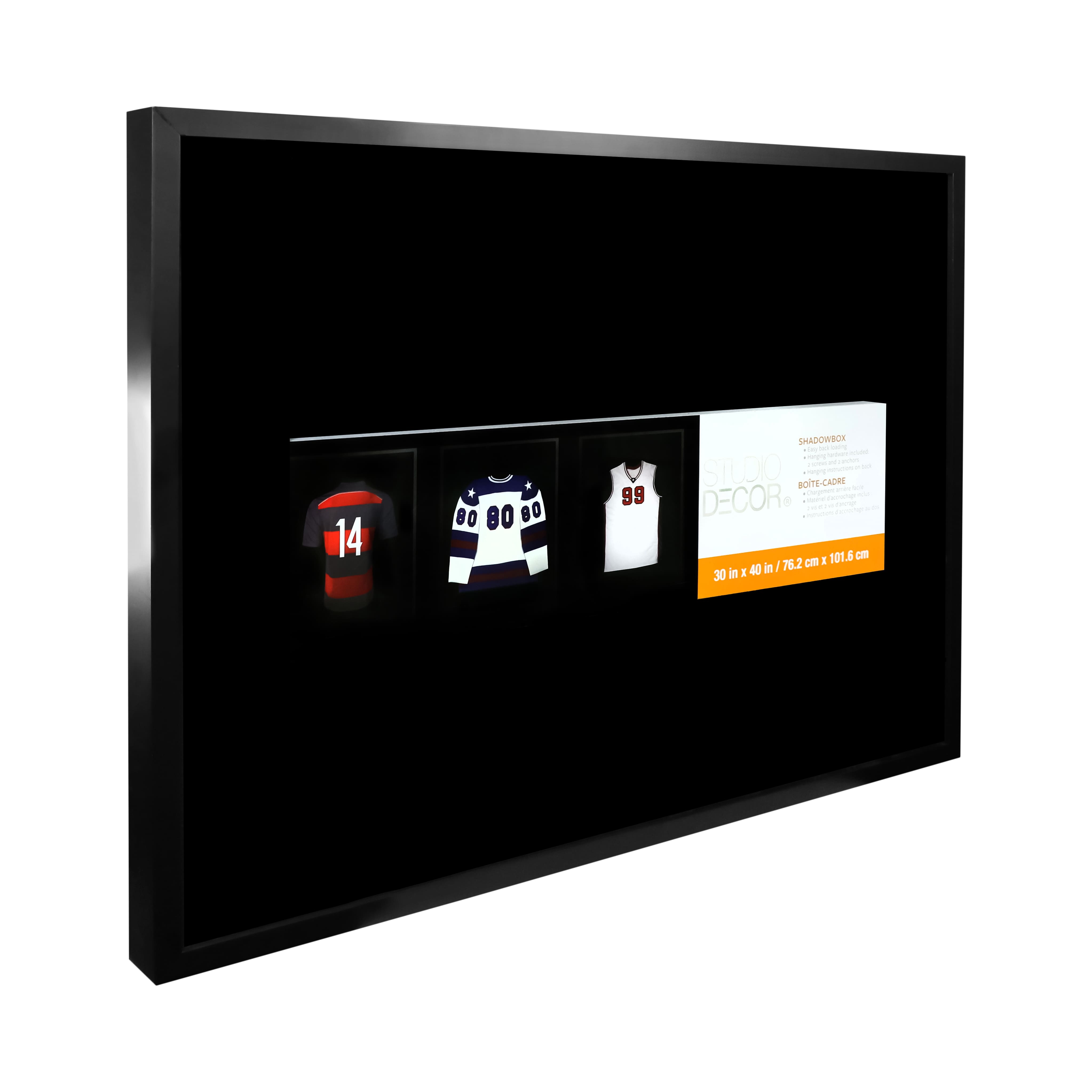 Jersey Display Case Jersey Display Frame Jersey Shadow Box Deep with Hinged  Door Black