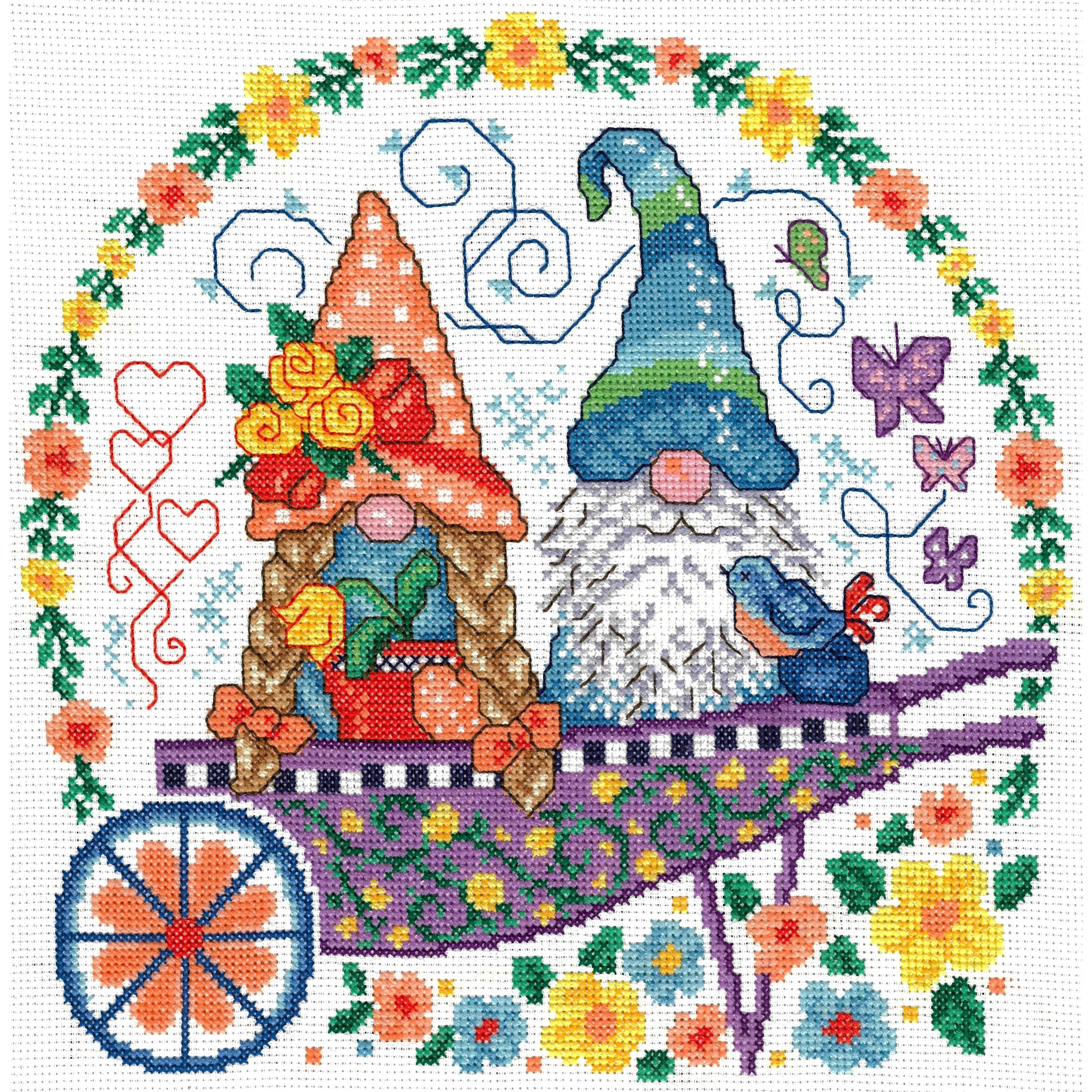 Imaginating Gnomes In The Garden Counted Cross Stitch Kit