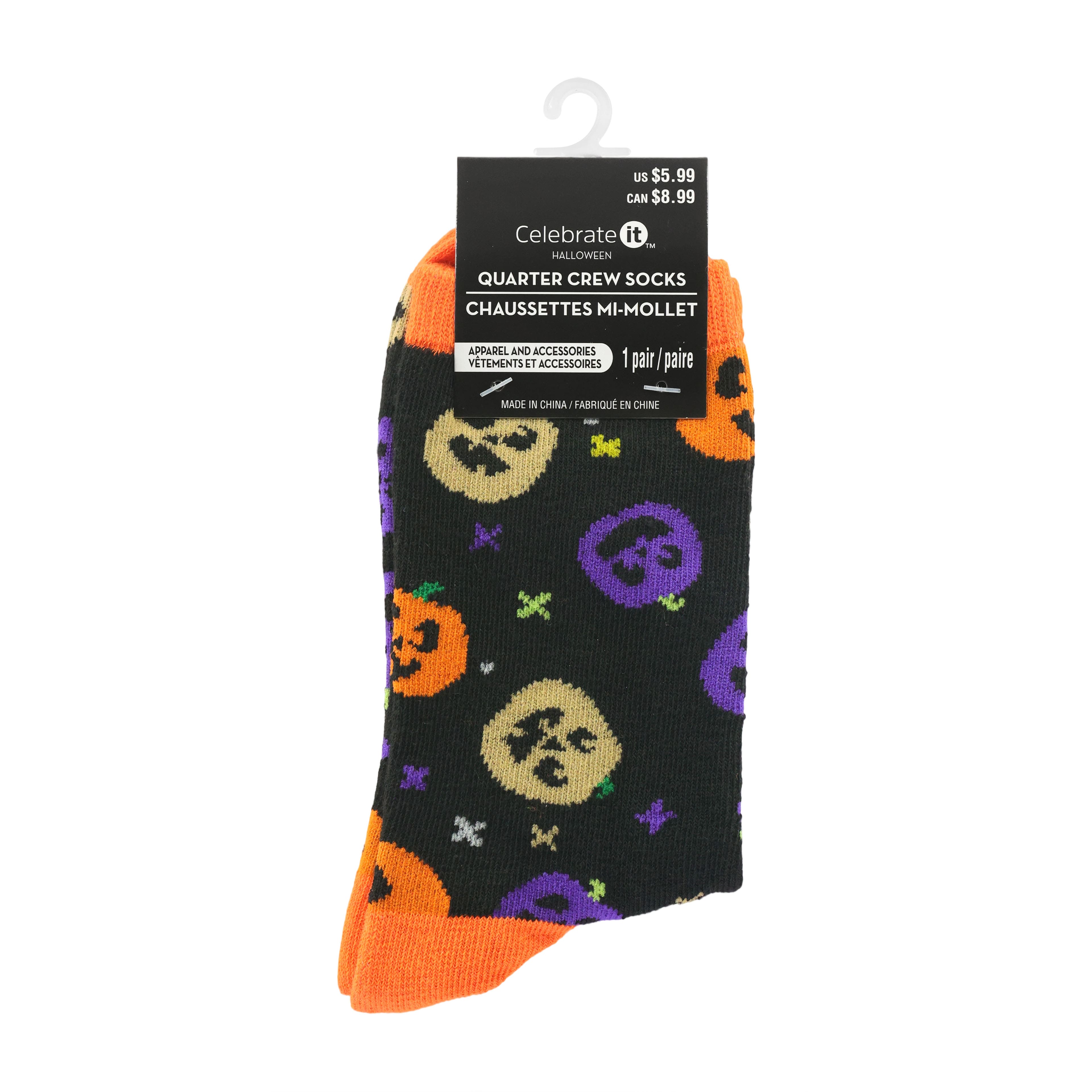 Jack-o&#x27;-Lantern Crew Socks by Celebrate It&#x2122;