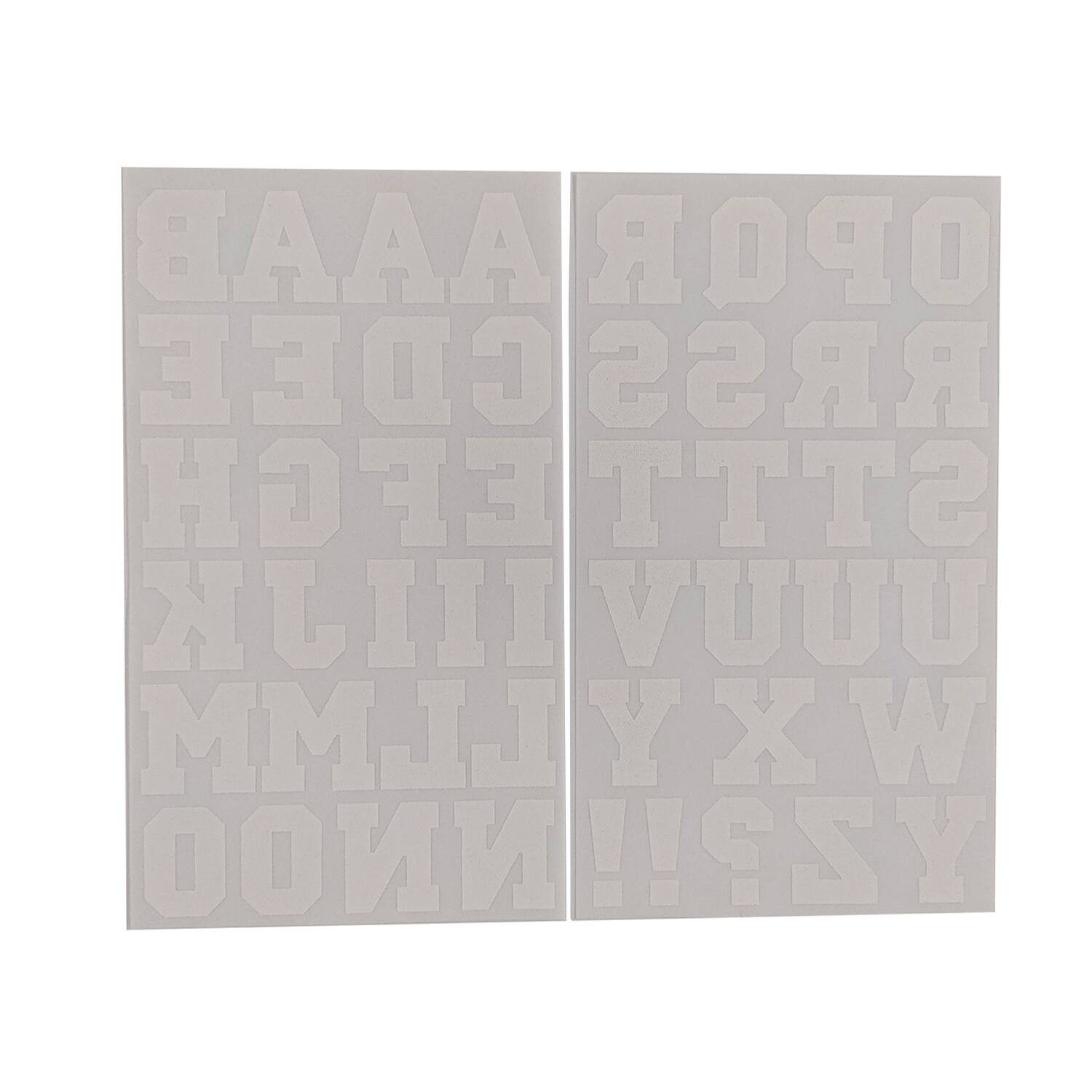 Iron-On White Flocked Athletic Letters by Make Market®