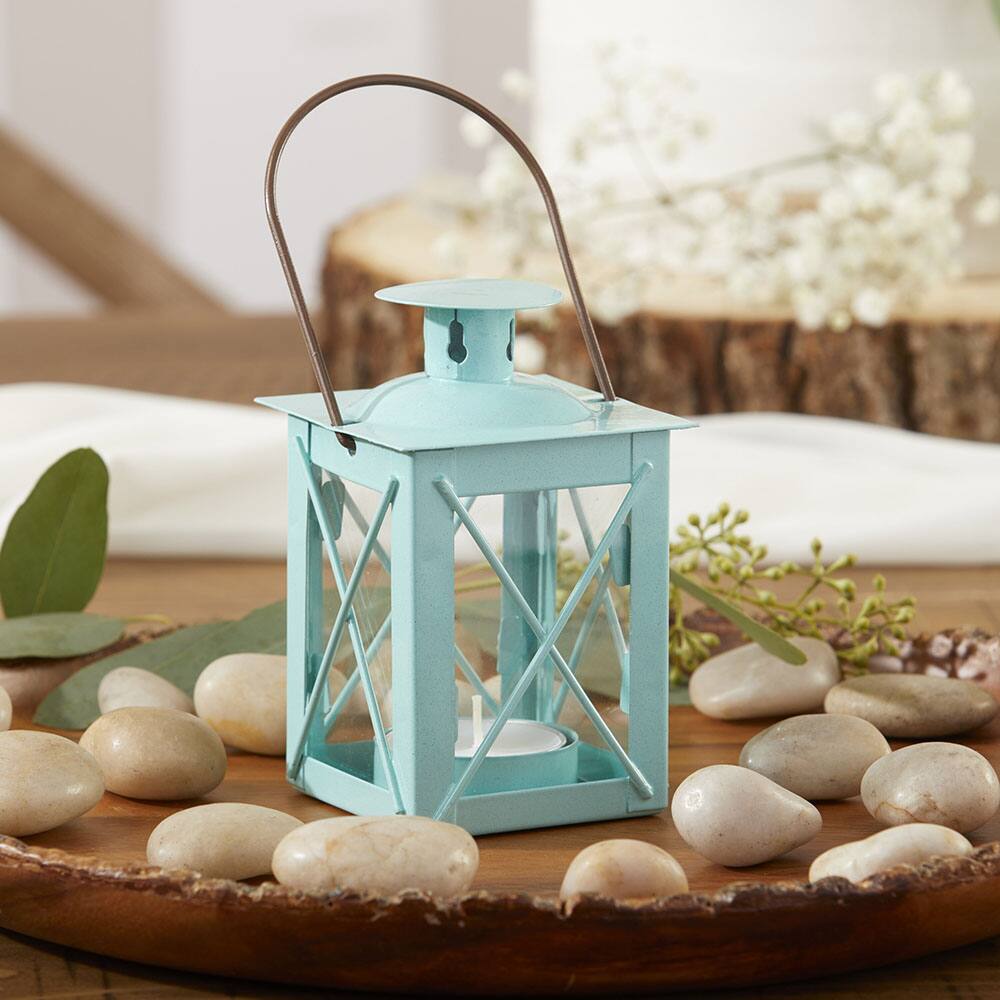 Kate Aspen&#xAE; Luminous Blue Tea Light Holder Lantern, 4ct.