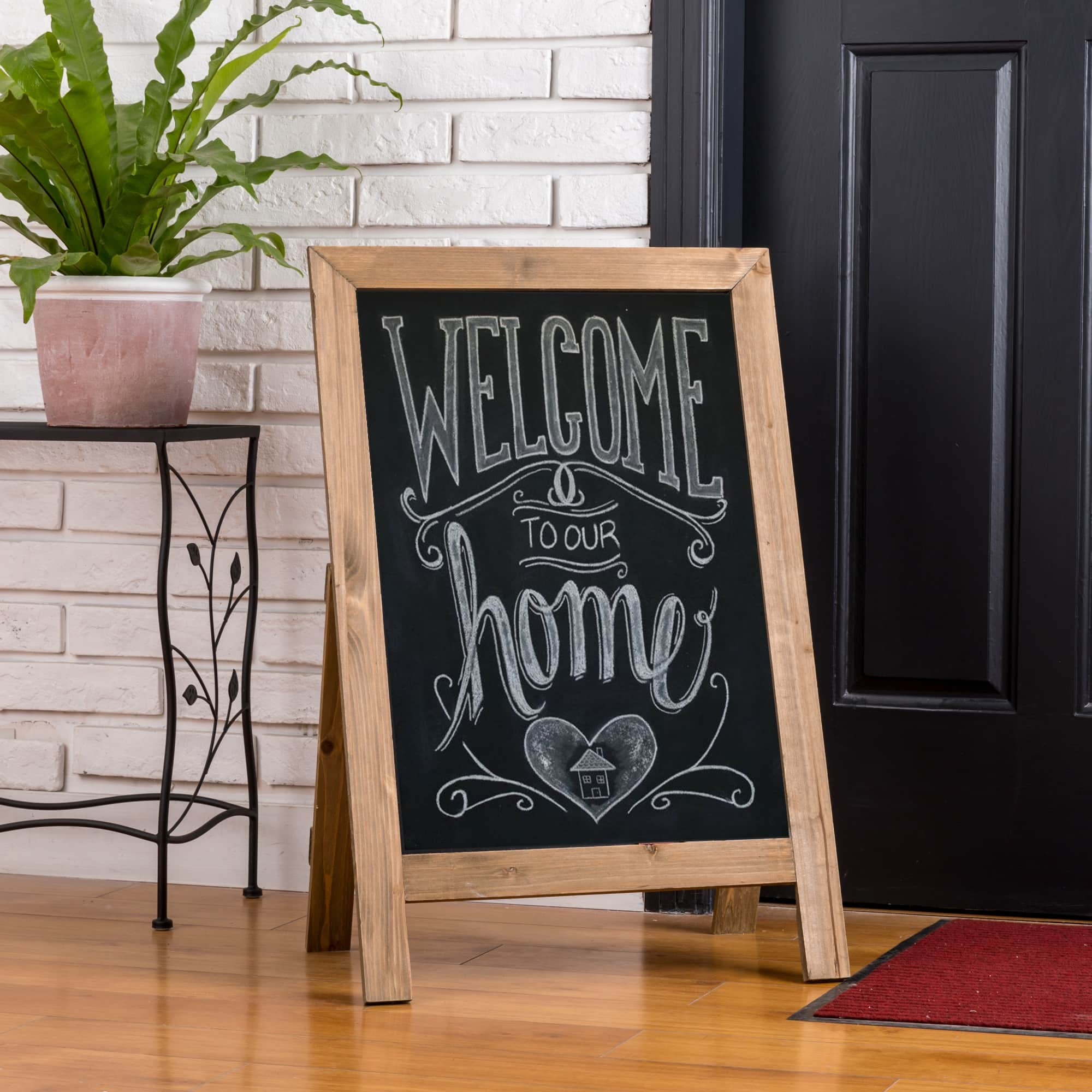 Glitzhome&#xAE; 30&#x22; Brown Wood Chalkboard