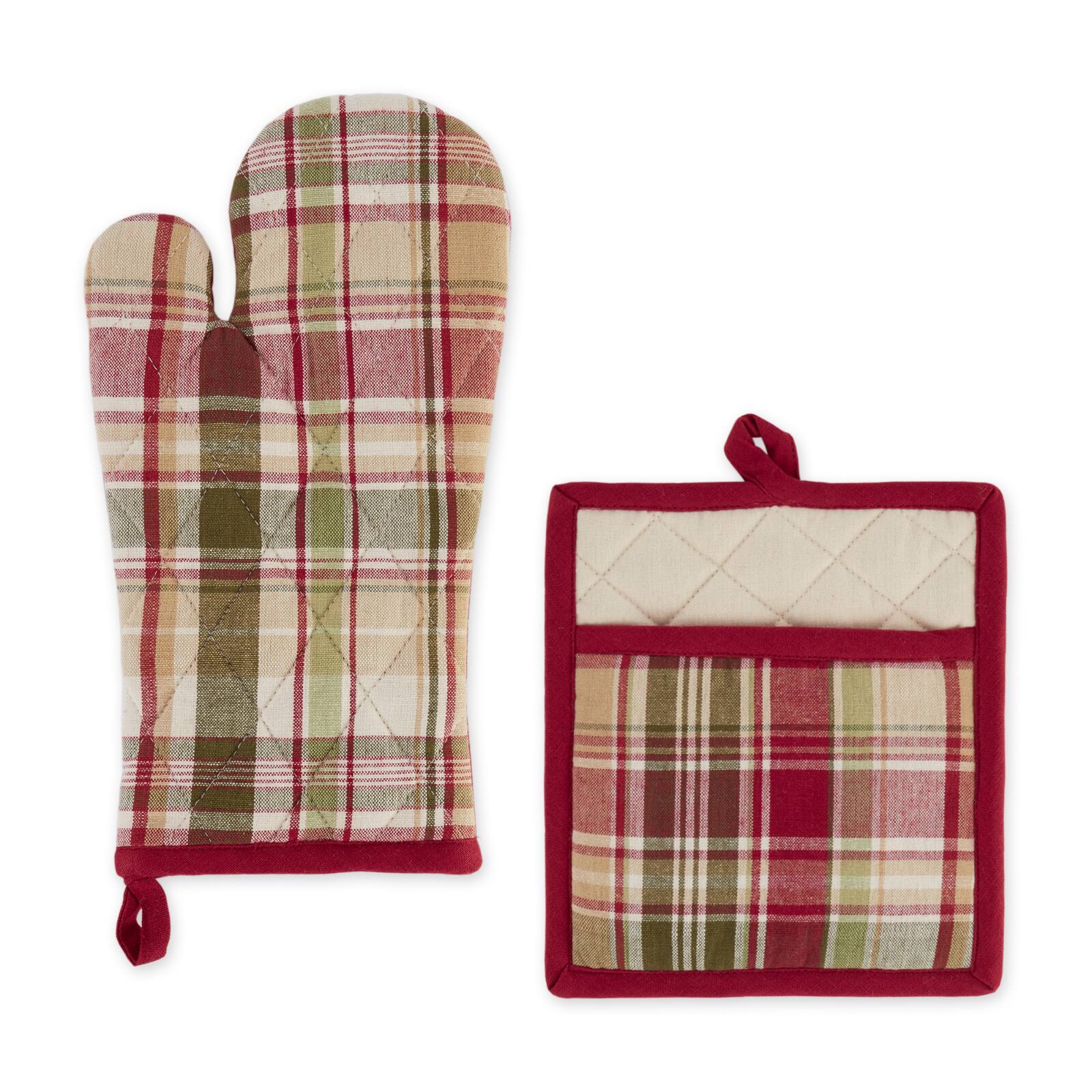 DII® Give Thanks Plaid Oven Mitt & Potholder Set
