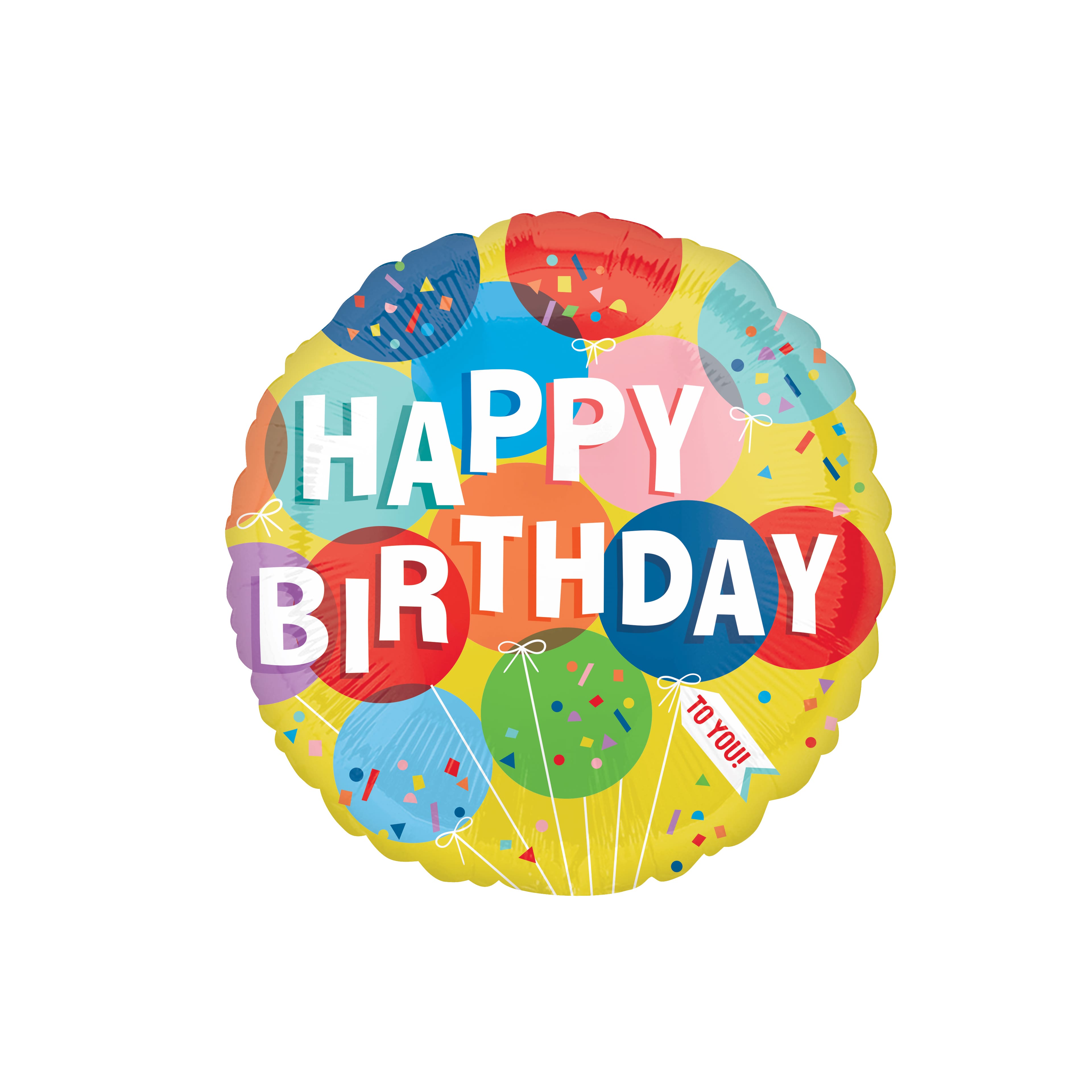 Ballon métallisé pour anniversaire avec ballons enjoués de 43,1 cm