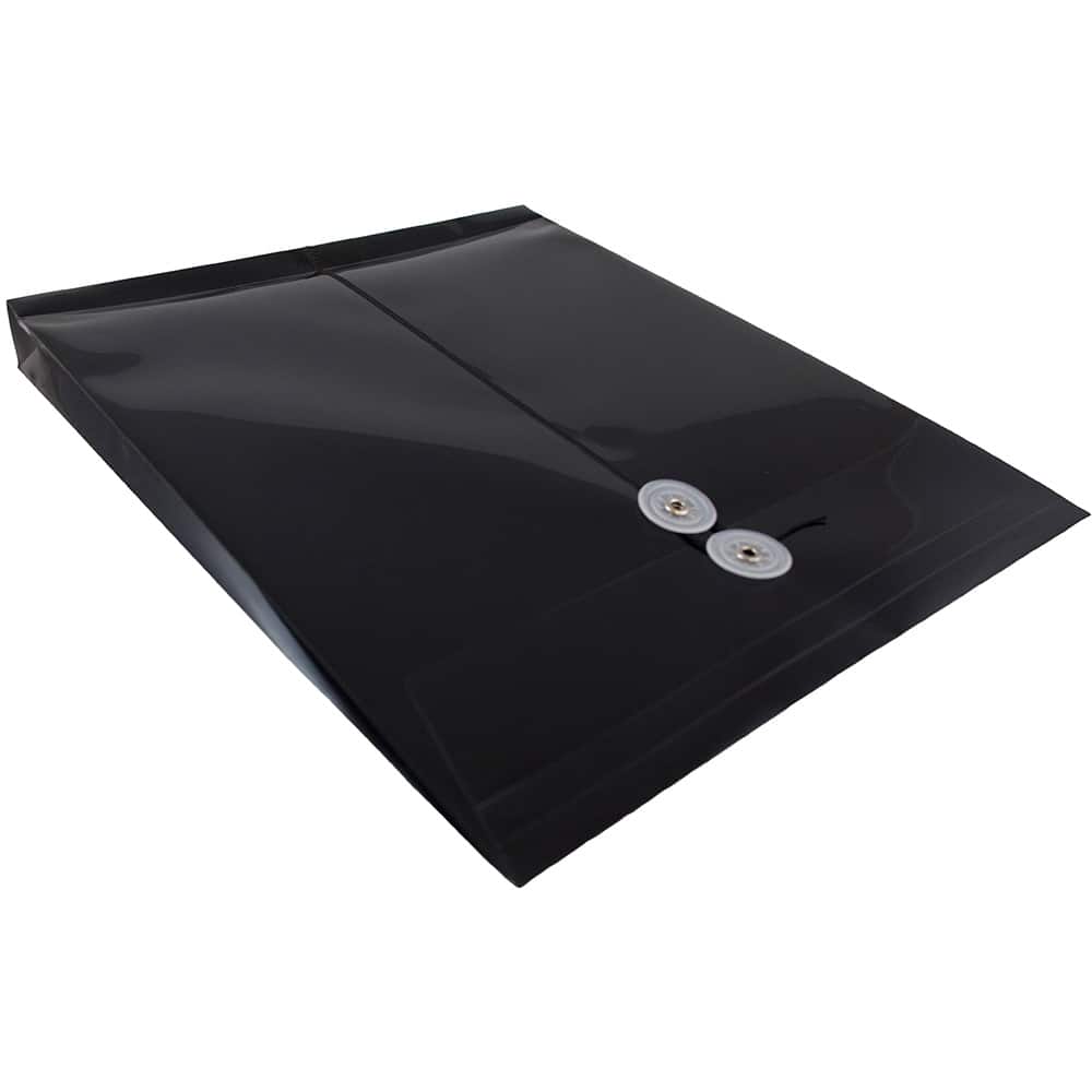 JAM Paper Letter Size Plastic Envelopes with Button & String Tie Closure, 12ct.