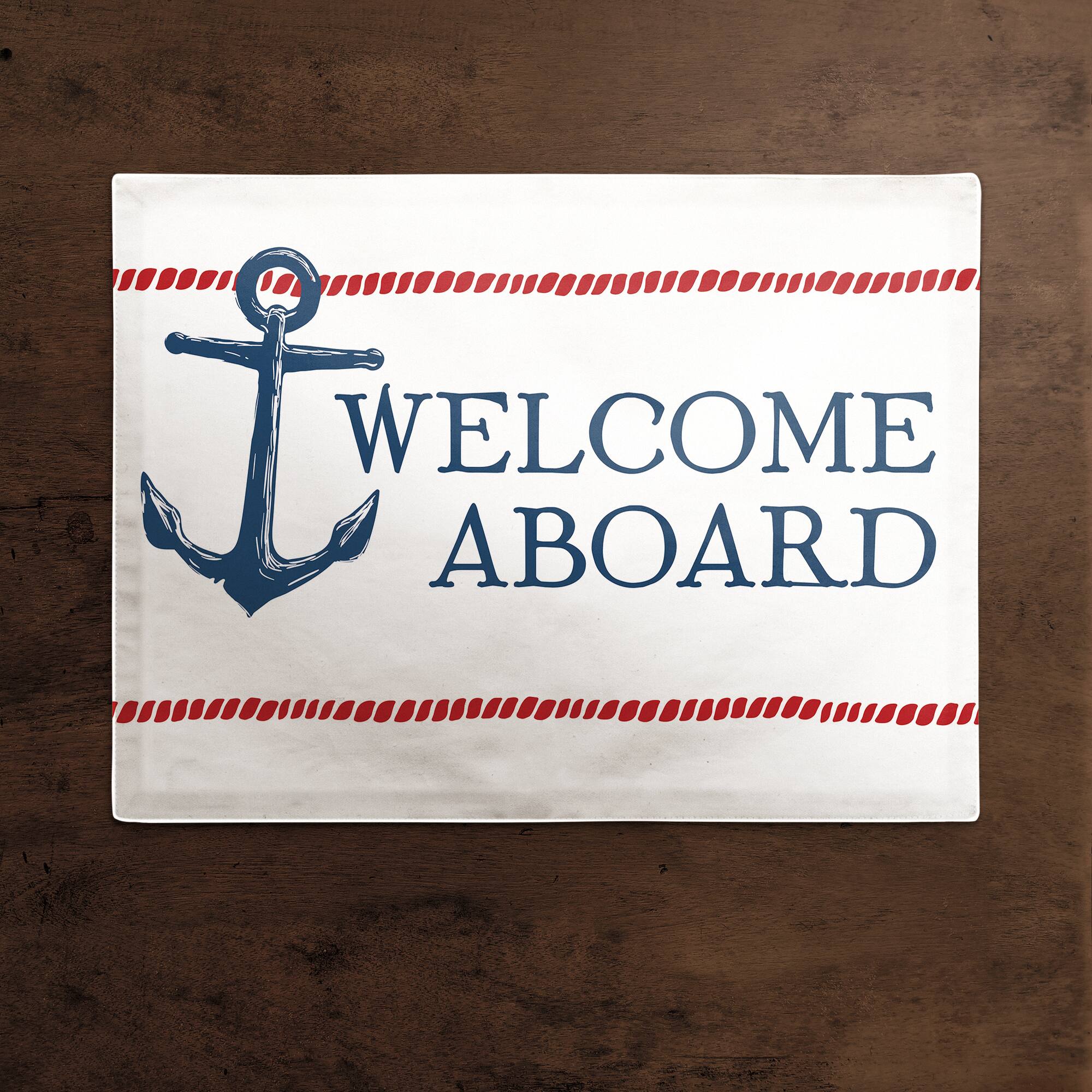 18" Welcome Aboard Poly Twill Placemat
