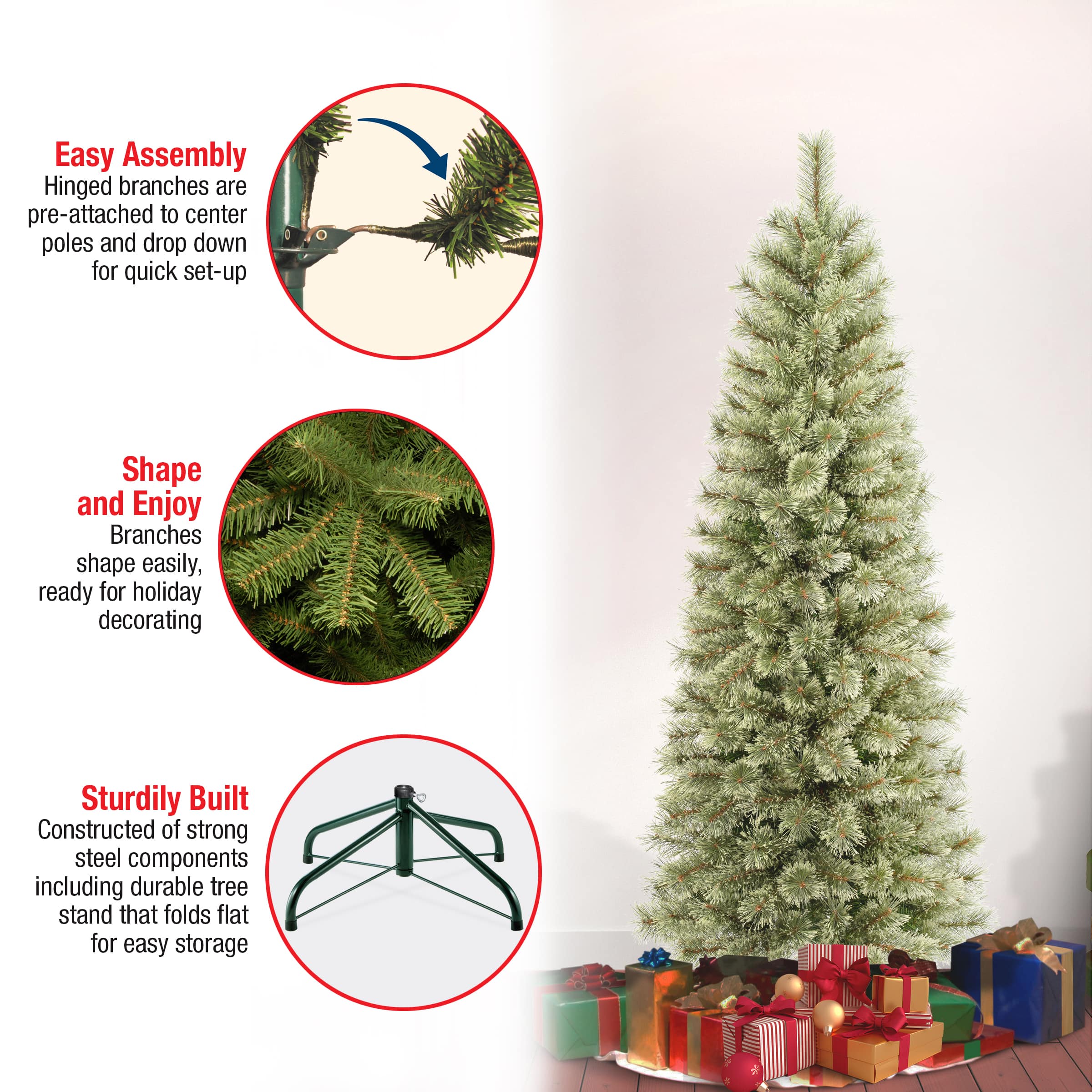 6ft. Unlit Artificial Arcadia Pine Cashmere Christmas Hinged Tree 