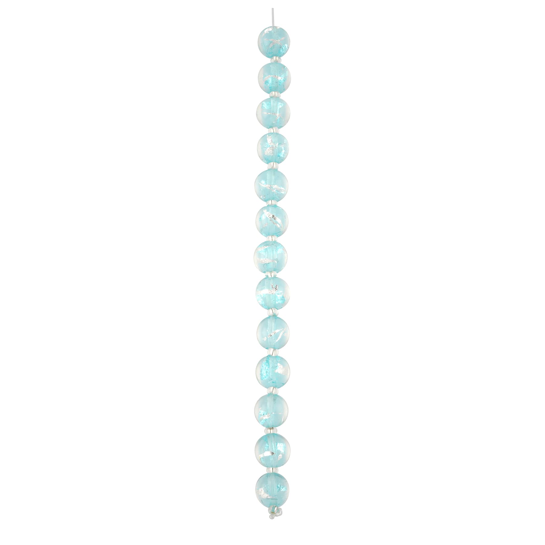 Aqua Lampwork Glass Stripe Beads by Bead Landing™