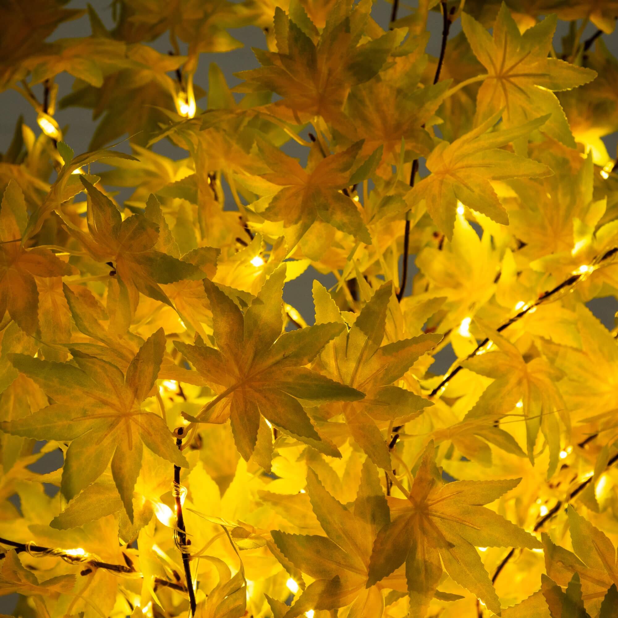 6ft. Pre-Lit Yellow Autumn Maple Artificial Fall Tree with 350 Warm White LED Lights