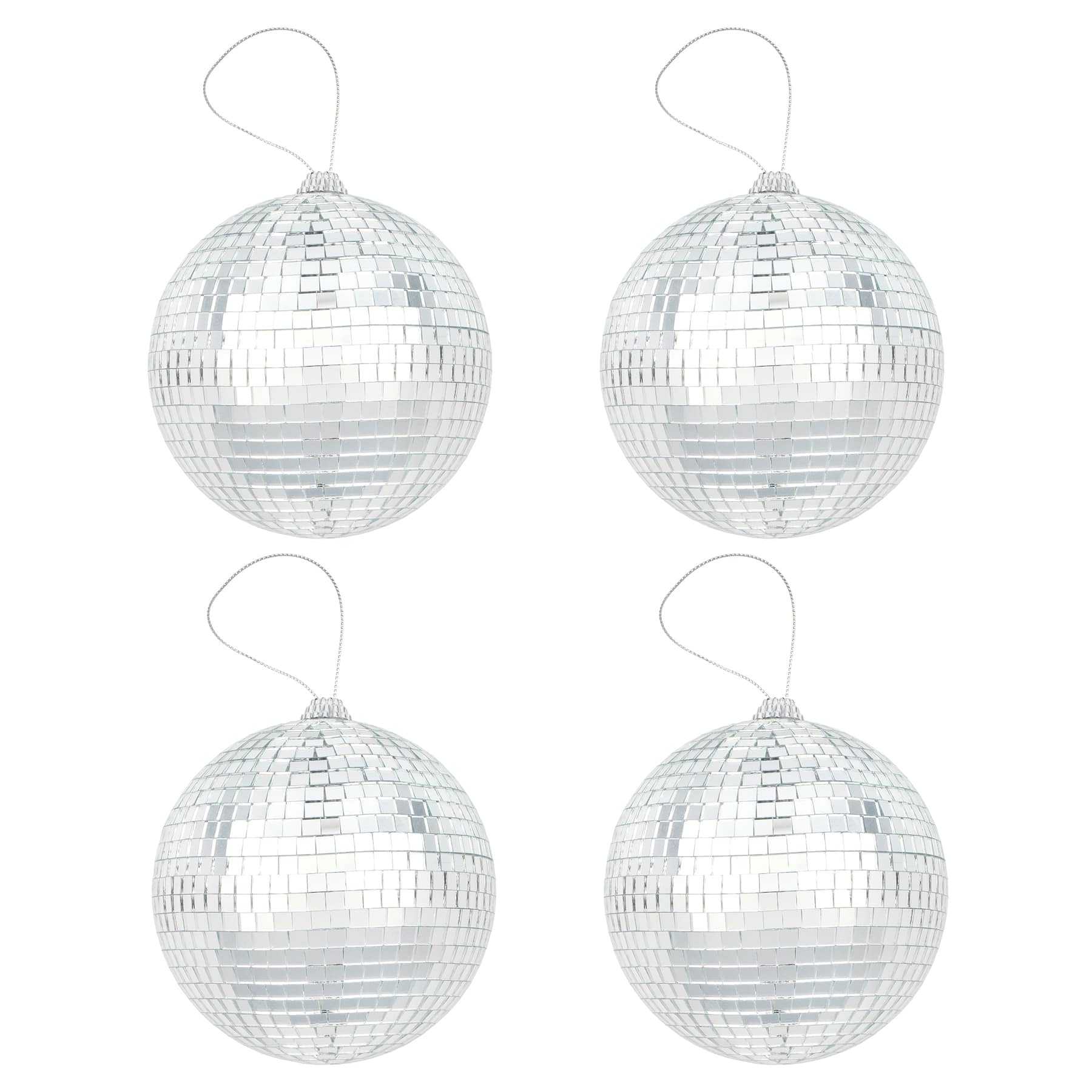 6 Packs: 4 ct. (24 total) 4&#x22; Silver Disco Balls by Celebrate It&#xAE;
