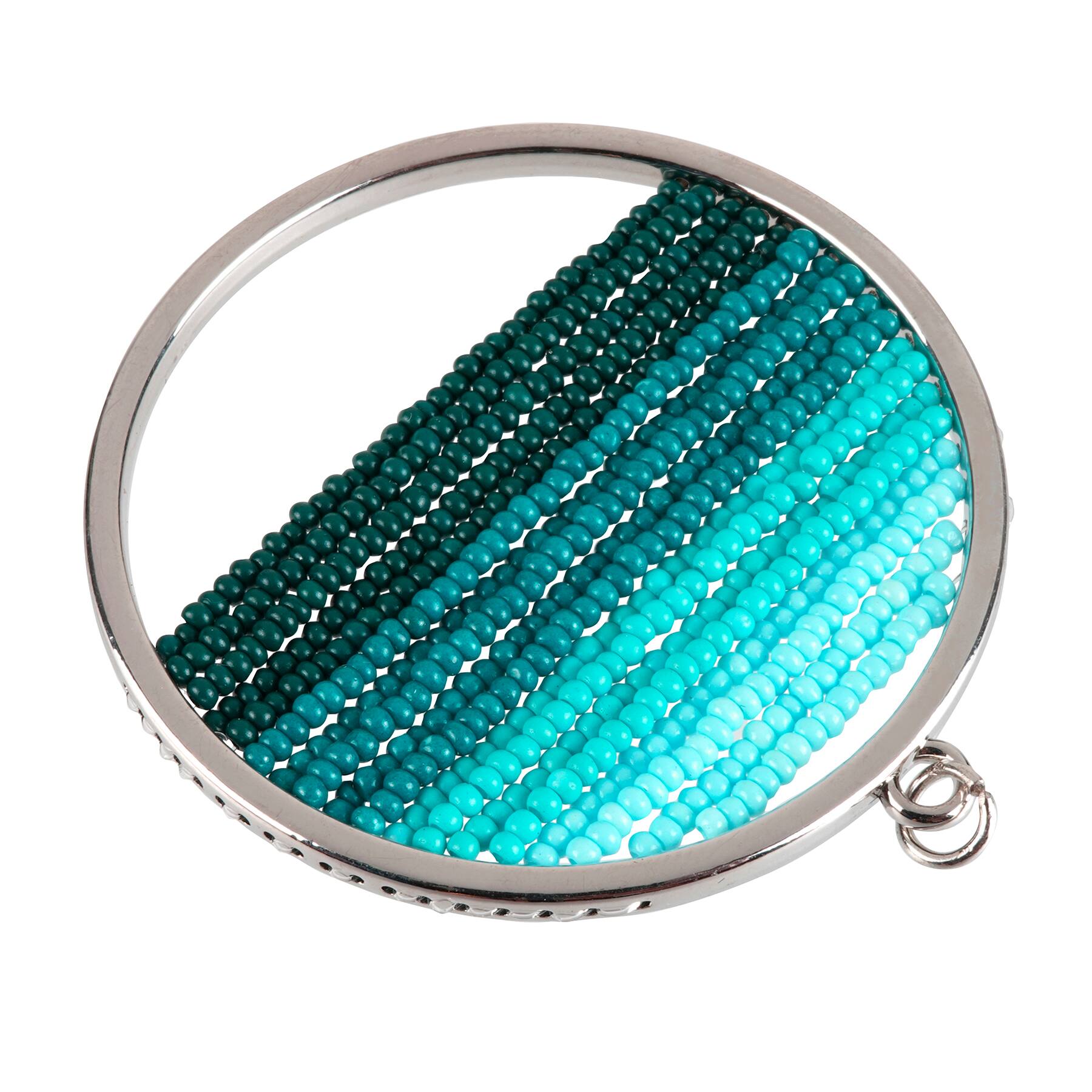 Creations Round Metal Pendant with Glass Beads by Bead Landing™