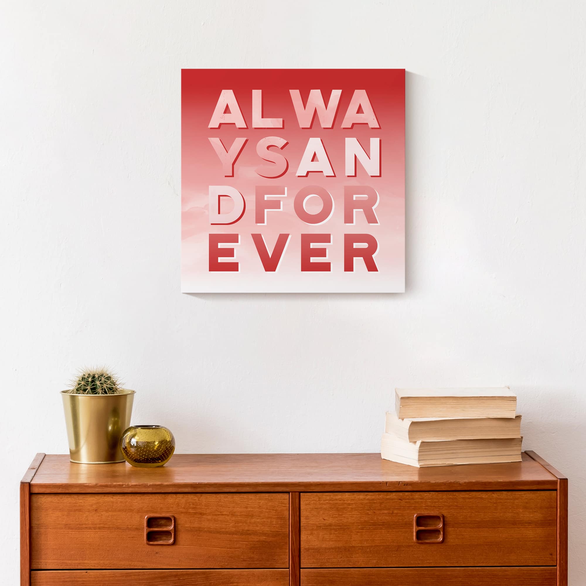 Always Forever Watercolor 12&#x22; x 12&#x22; Canvas Wall Art