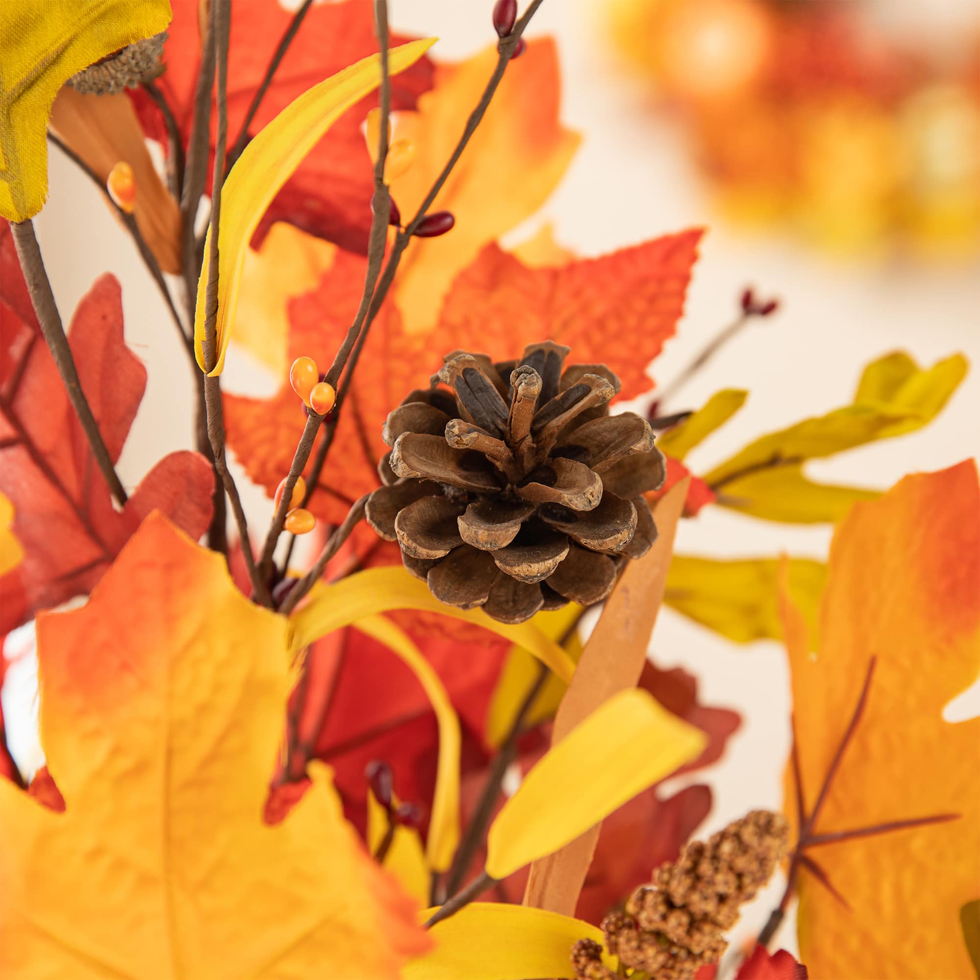 Glitzhome® 24" Fall Maple Leaf Urn Table Tree