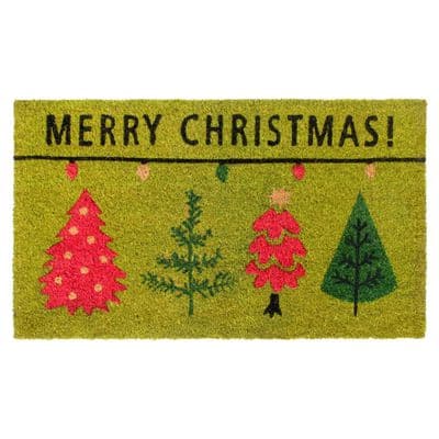 Memorial Day Door Mat Outdoor,Christmas Door Mat Front Door  Indoor,Anti-Slip Christmas Doormat,Christmas Welcome Mat,Christmas Jute Winter  Snow Christmas Tree Door Mat 