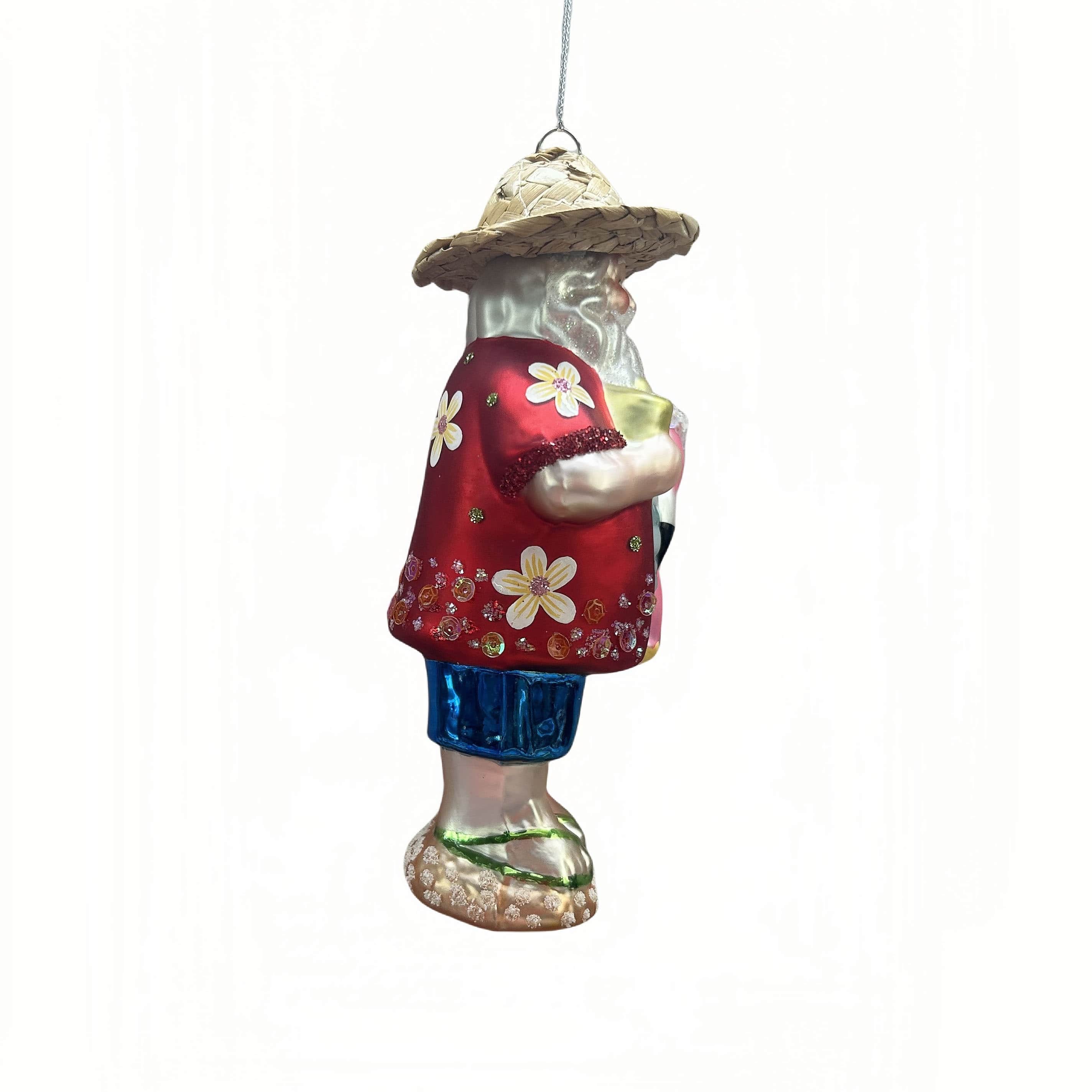 5.5&#x22; Summer Santa Glass Ornament by Ashland&#xAE;