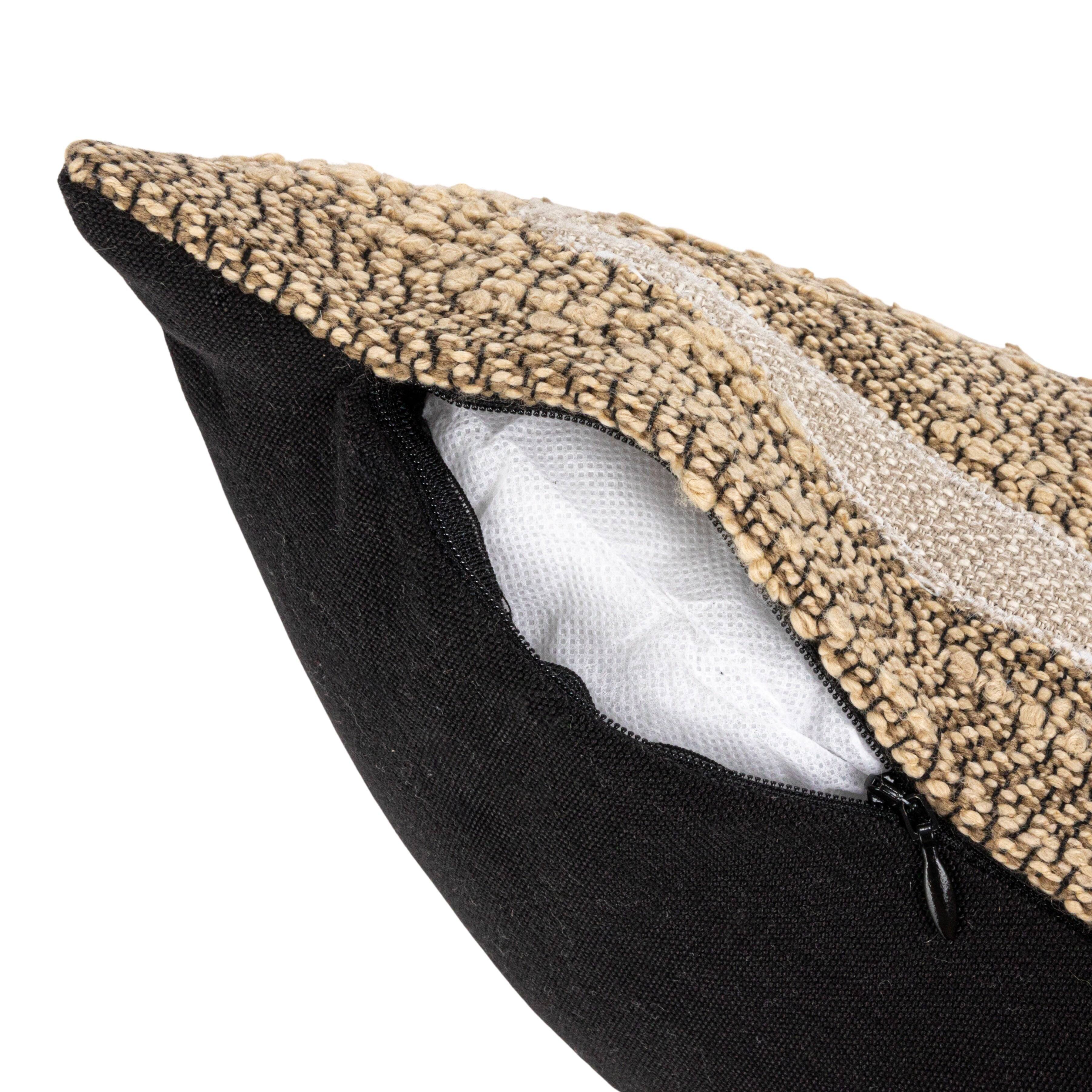 Hello Honey® 24" x 16" Brown & Tan Botanical Woven Indoor & Outdoor Lumbar Pillow