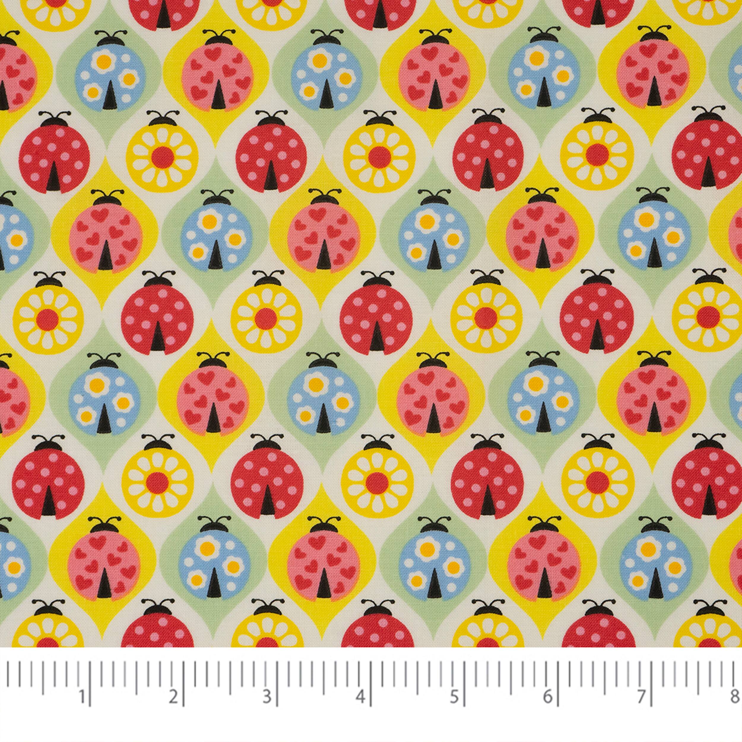 SINGER Colorful Ladybugs Cotton Fabric