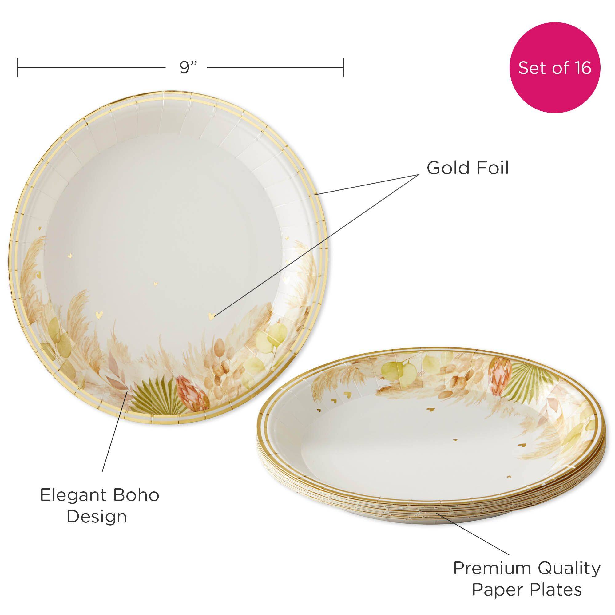 Boho 7 in. Premium Paper Plates (Set of 16)