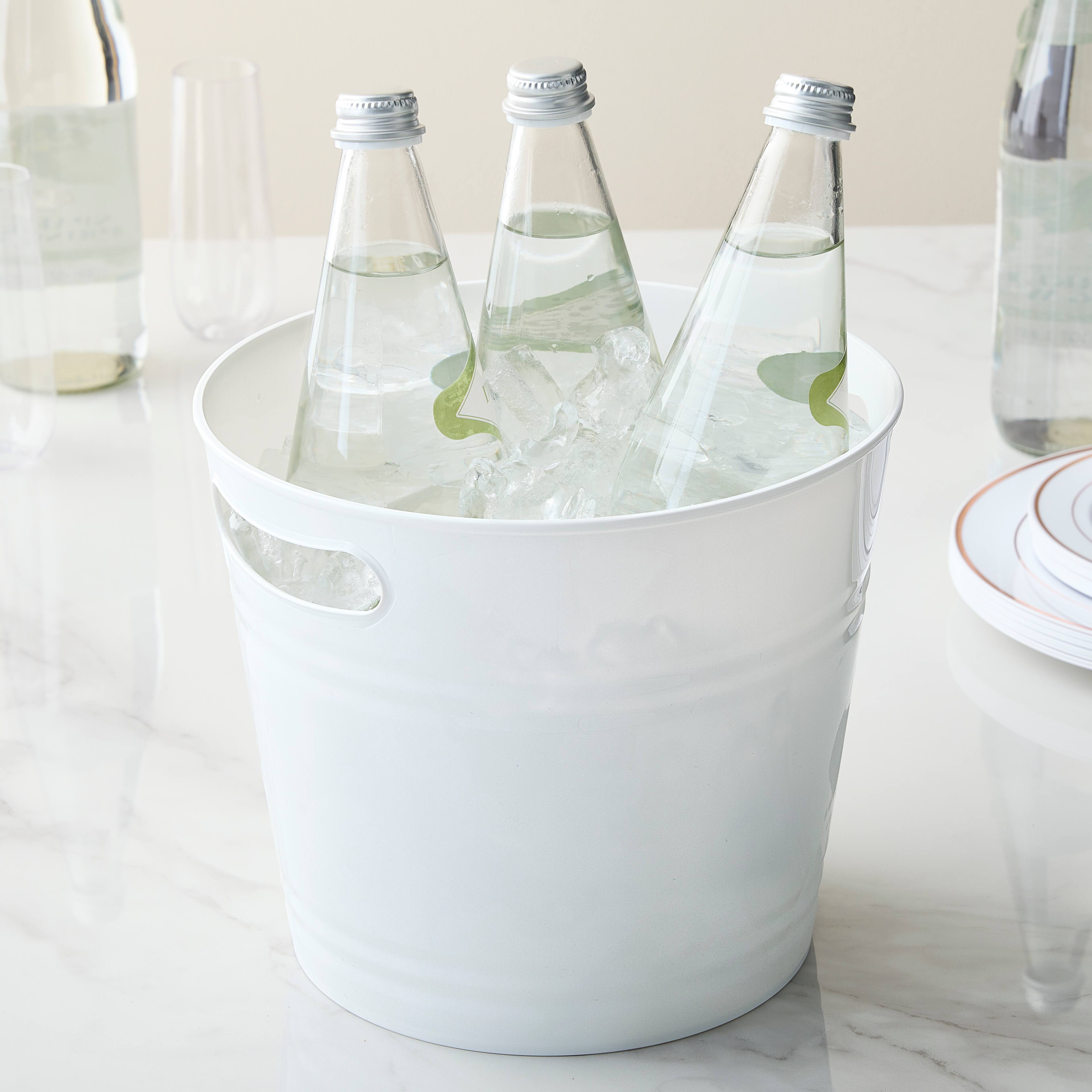 9.5" White Plastic Ice Pail by Celebrate It™