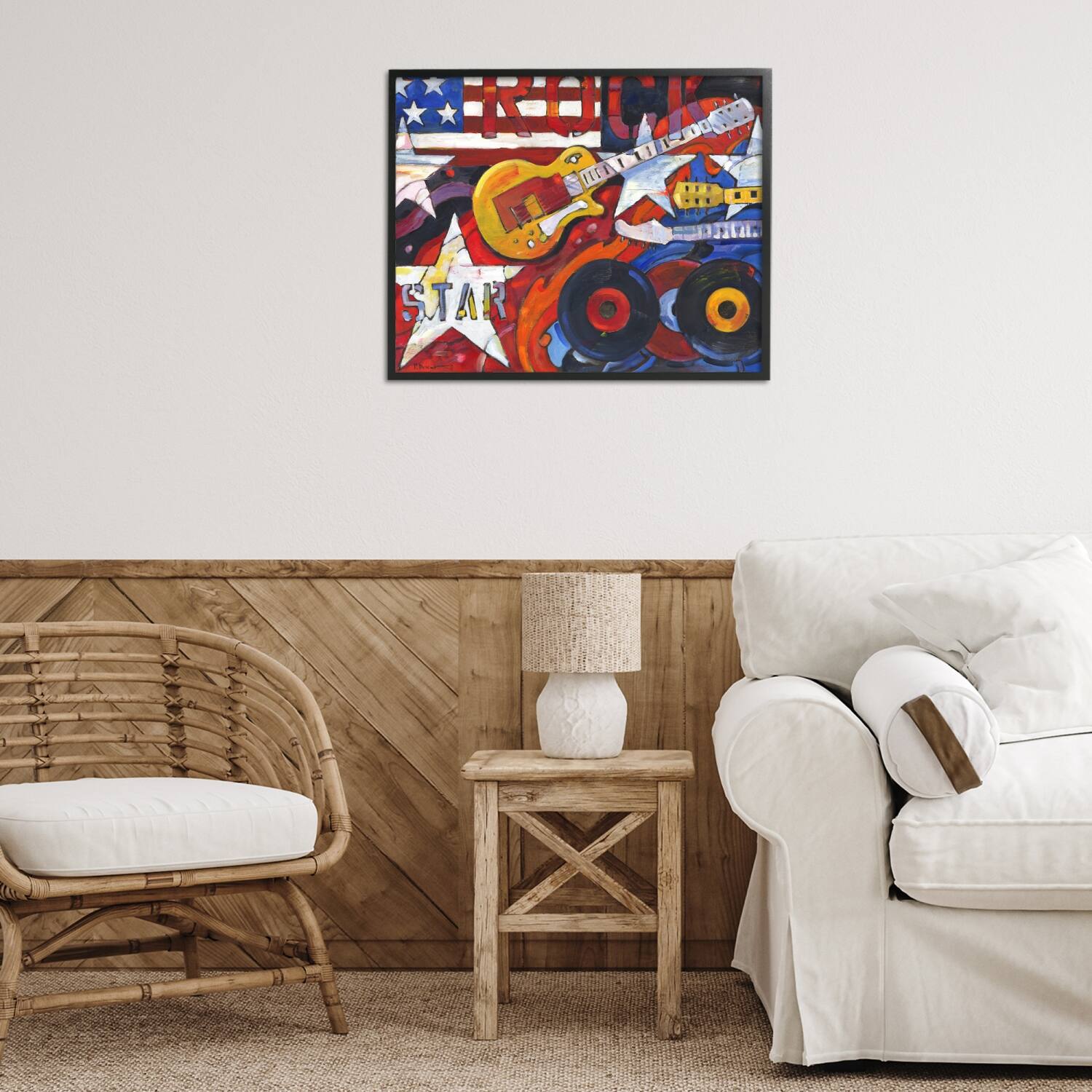 Stupell Industries Rockstar Americana Music Tribute Framed Giclee Art