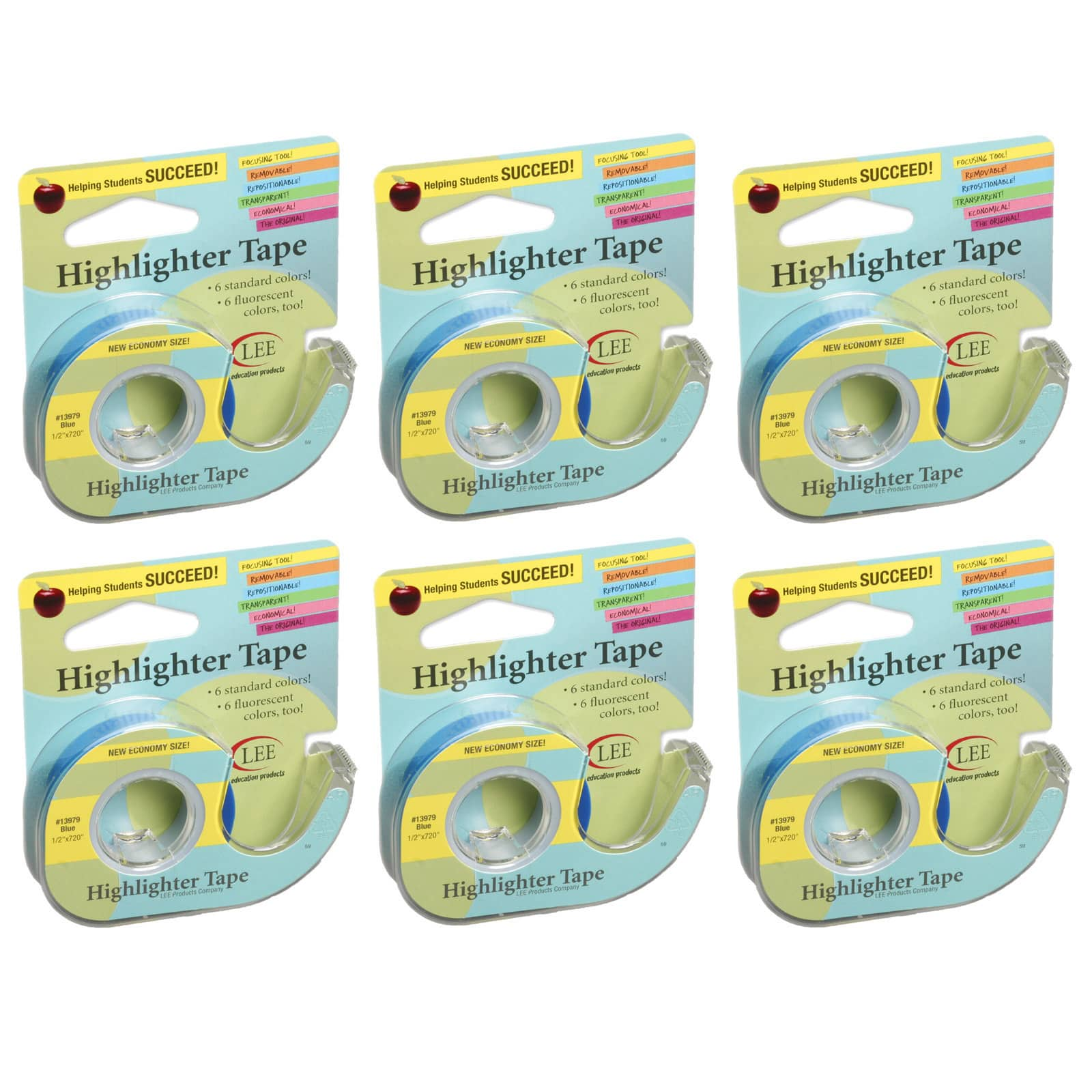 Lee Removable Highlighter Tape, 6ct. By Lee Products Company in Blue | Michaels®