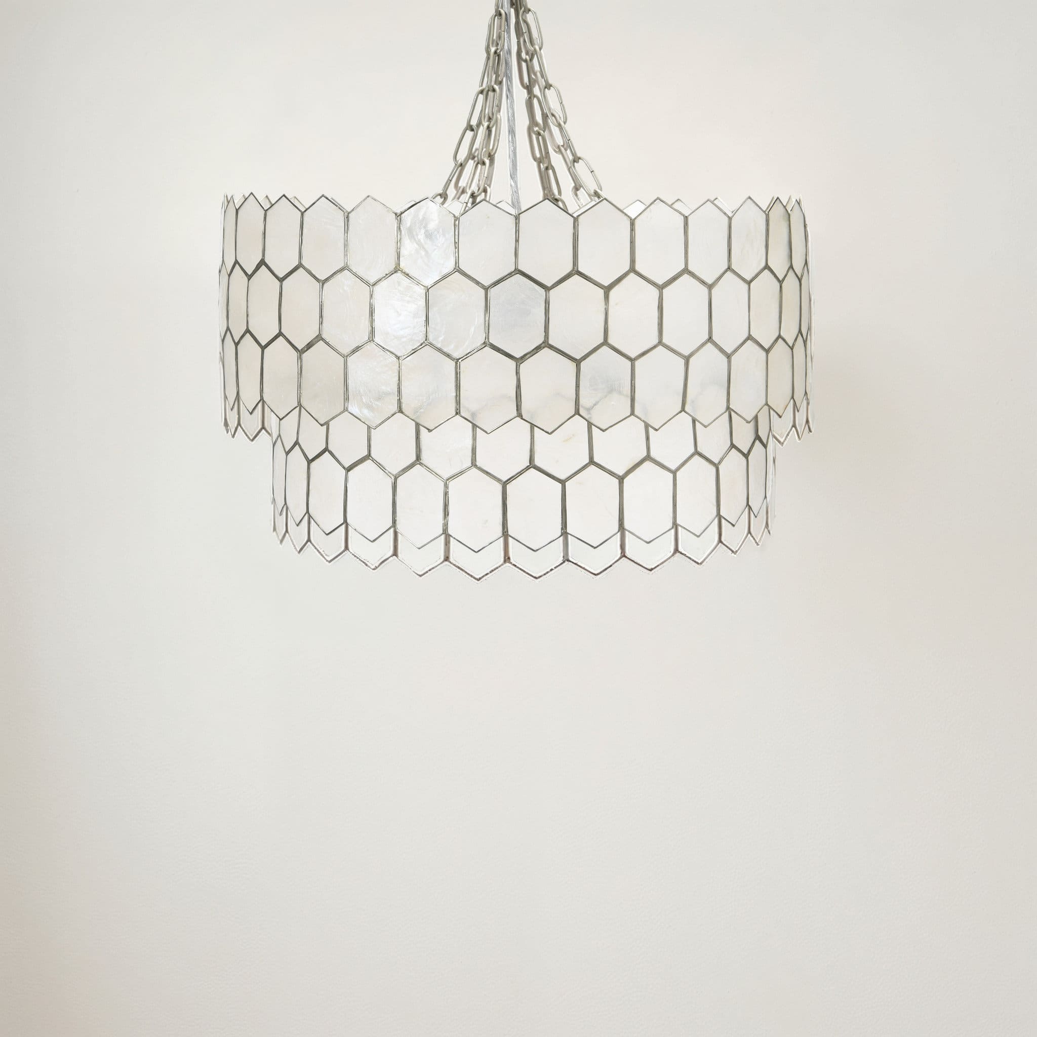 Hello Honey&#xAE; Capiz 2-Tier Honeycomb Chandelier