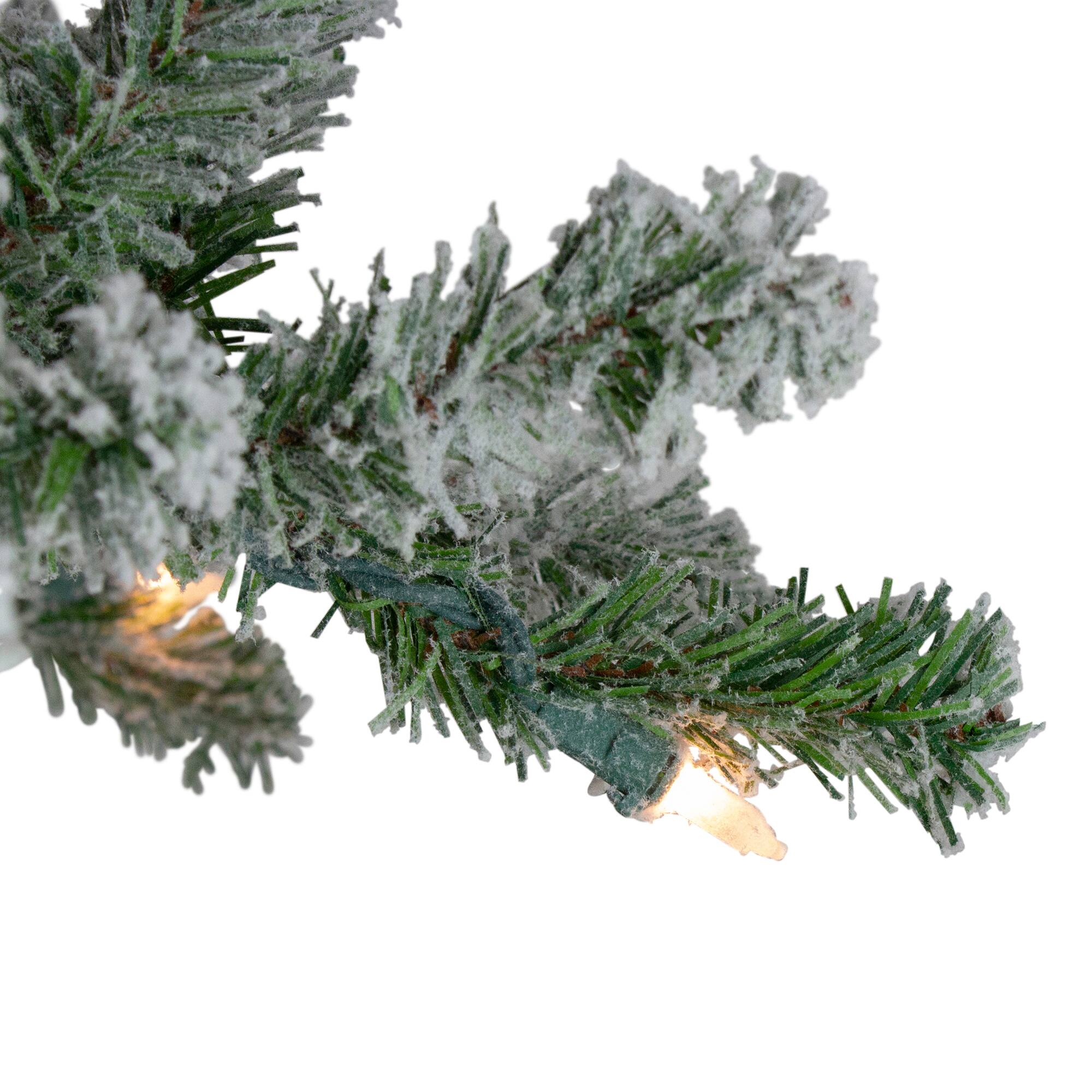 6ft. Pre-Lit Flocked Alpine Artificial Christmas Tree, Clear Lights