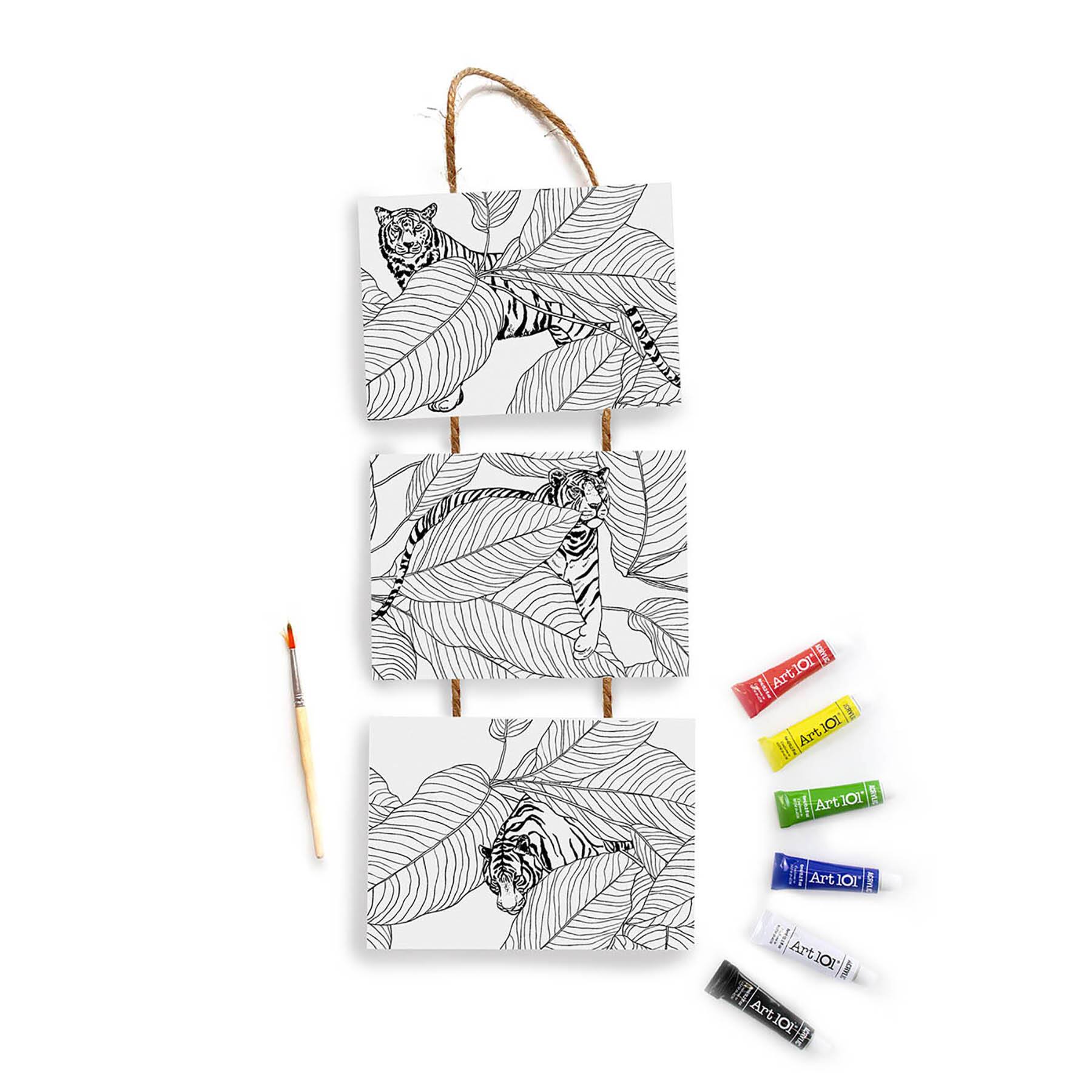 Art 101 Gallery Tiger &#x26; Apothecary Hanging Canvas Wall Art Kits