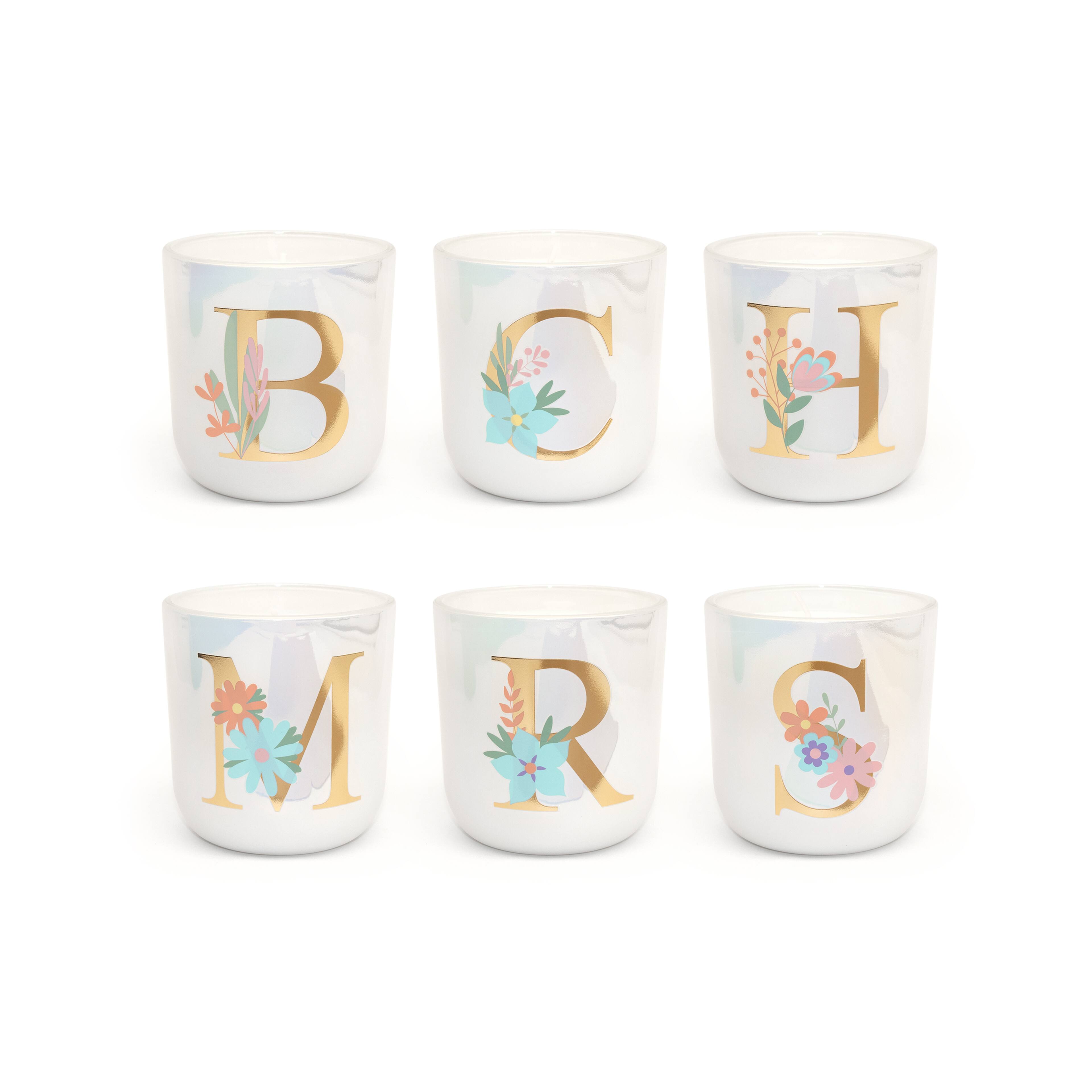 Assorted 10oz. Gold Monogram Citrus Sunrise Scented Jar Candle, Set 1 by Ashland&#xAE;
