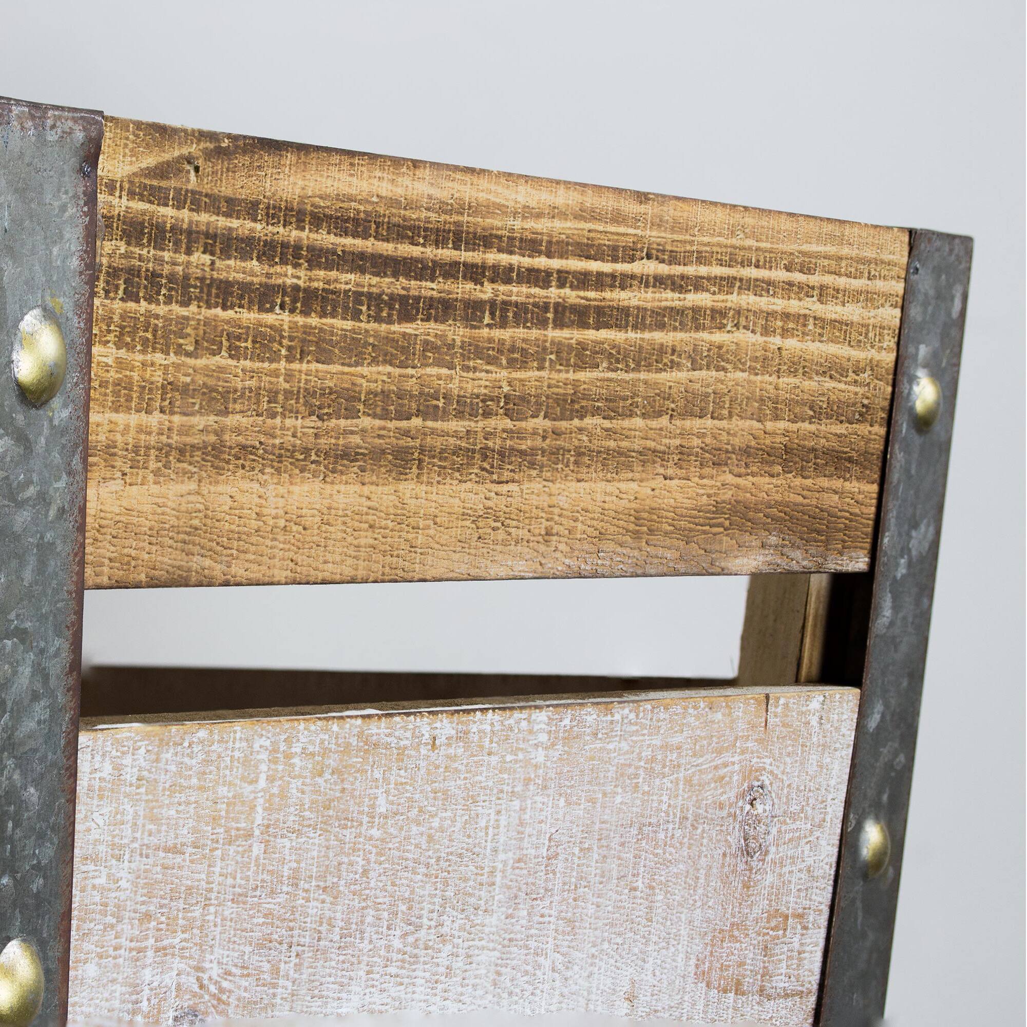 17.5&#x22; Wood &#x26; Metal Storage Crate