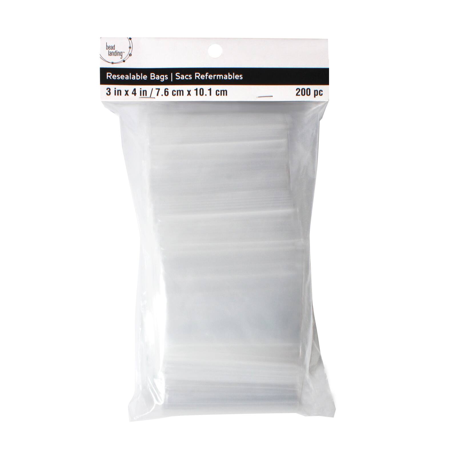 12 Packs: 200 ct. (2,400 total) 3" x 4" Clear Resealable Bags by Bead Landing™