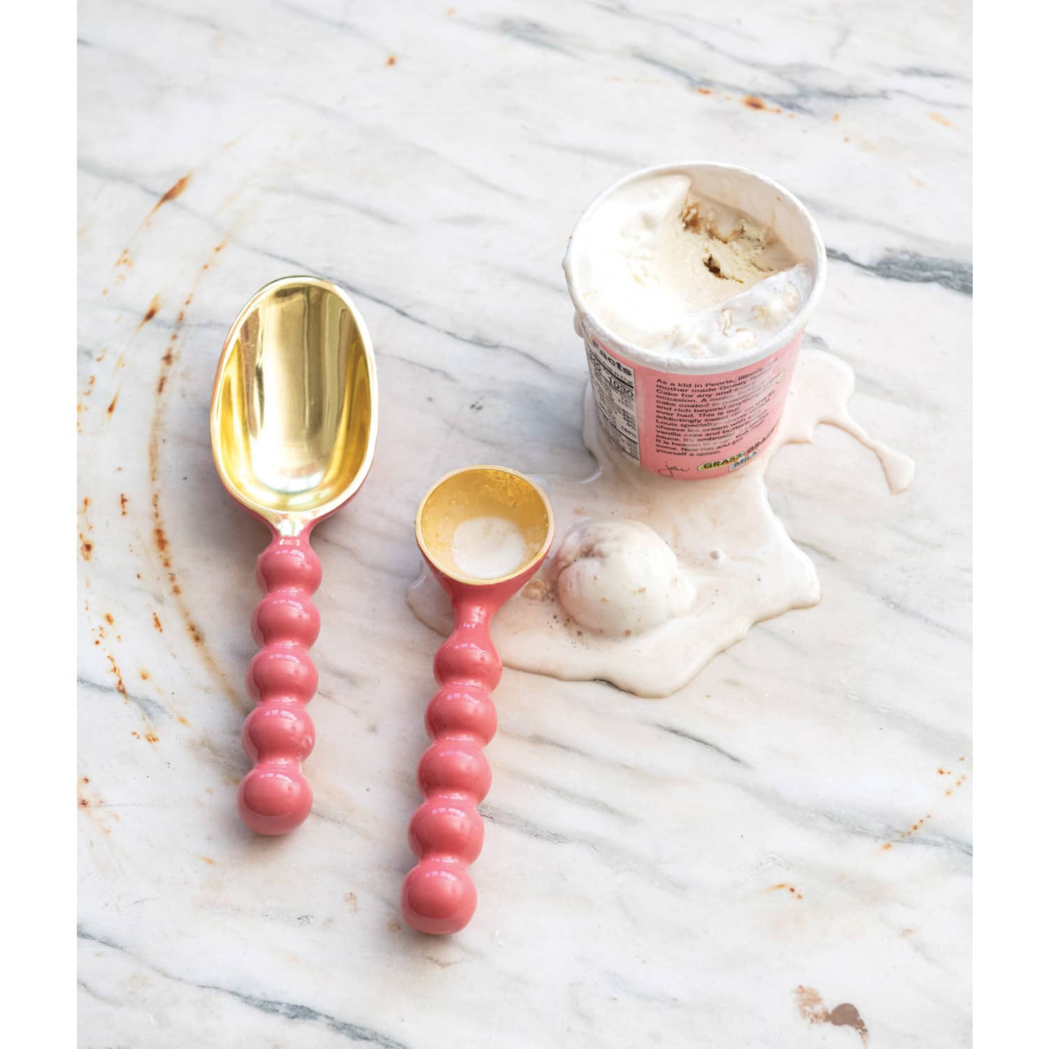 Hello Honey® 9.5" Pink & Gold Enameled Aluminum Kitchen Scoop