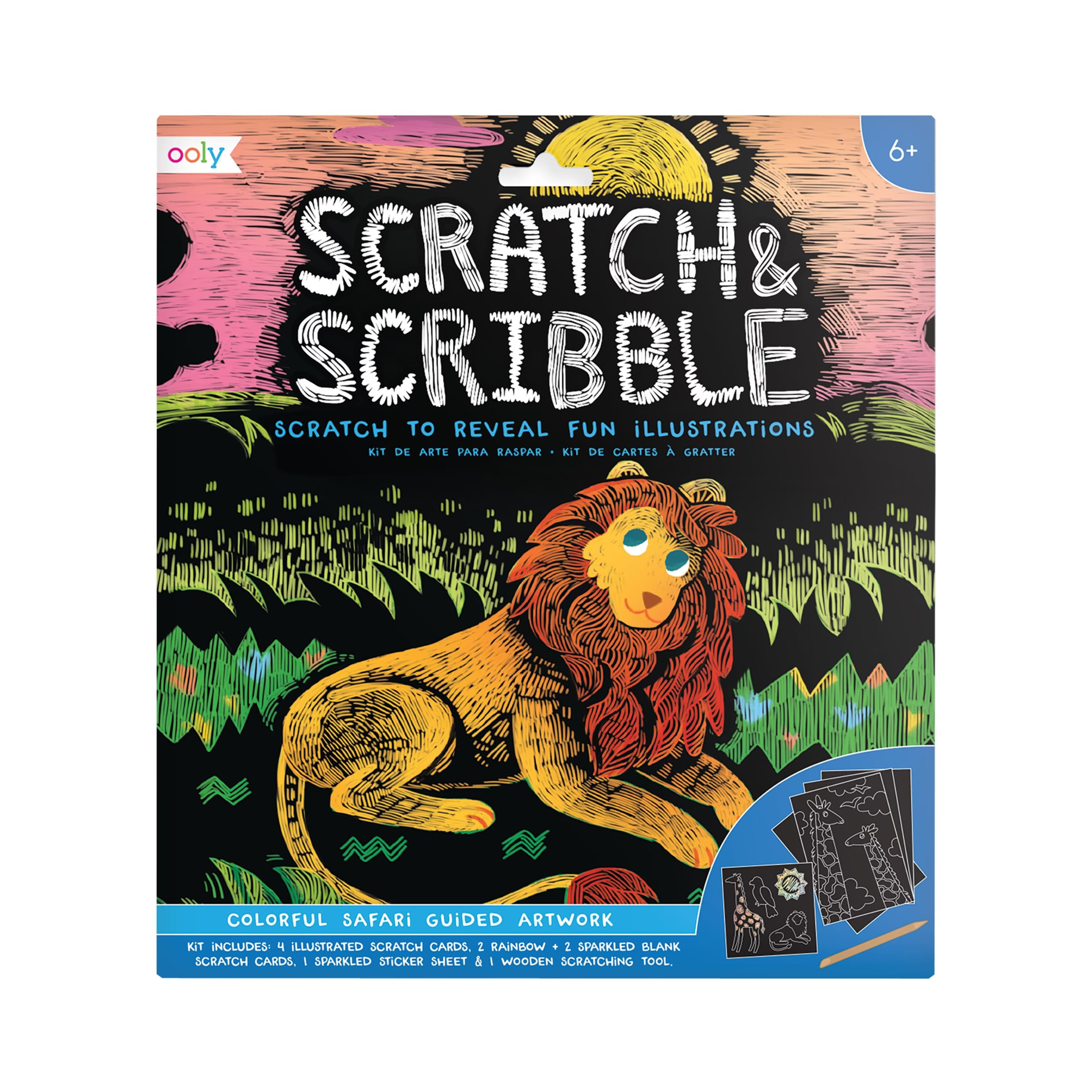 OOLY Scratch &#x26; Scribble Safari Art Kit