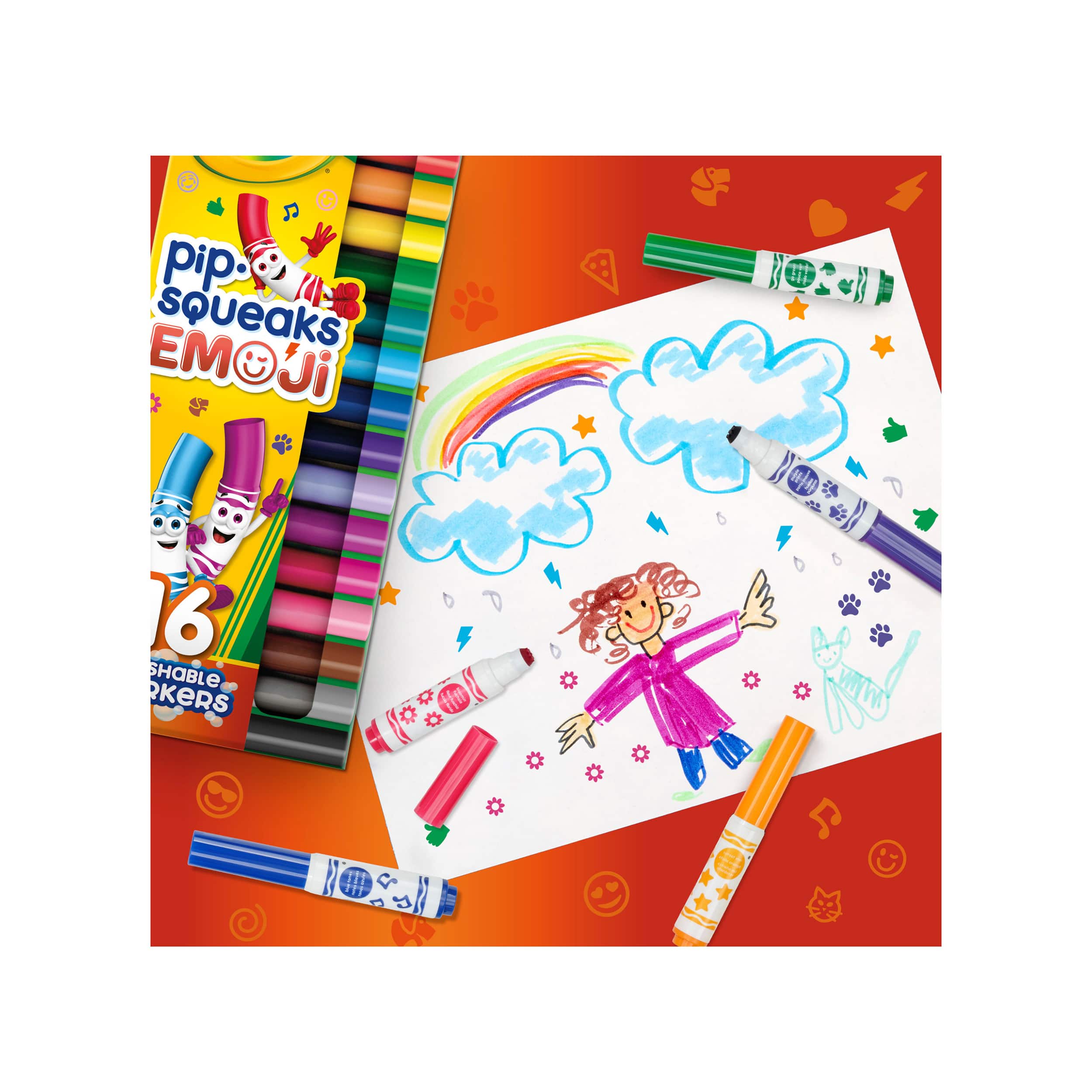 Crayola® Pip-Squeaks® Emoji Washable Stamper Markers, Michaels