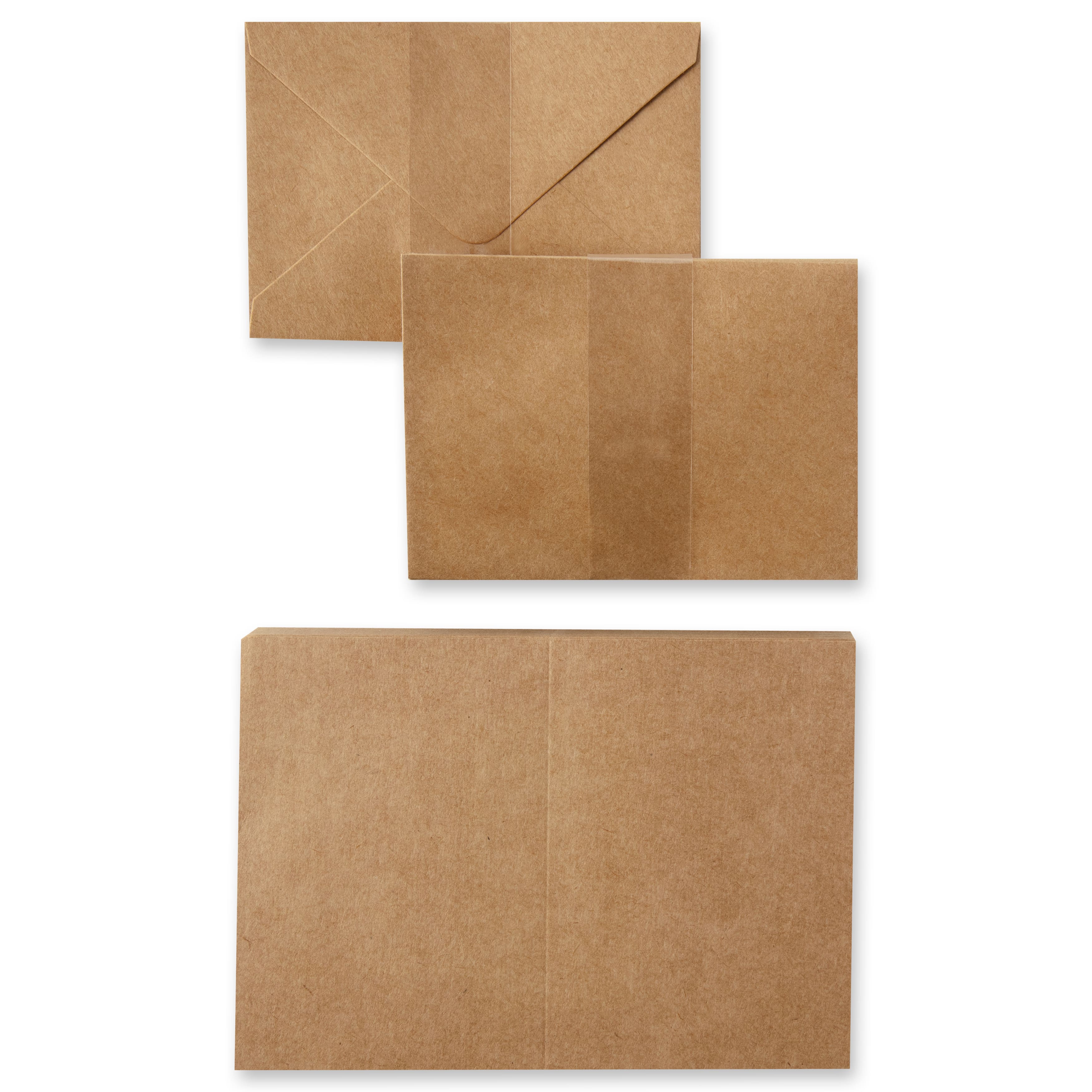 12 Packs: 50 ct. (600 total) 3.5&#x22; x 4.87&#x22; Kraft Folded Cards &#x26; Envelopes by Recollections&#x2122;