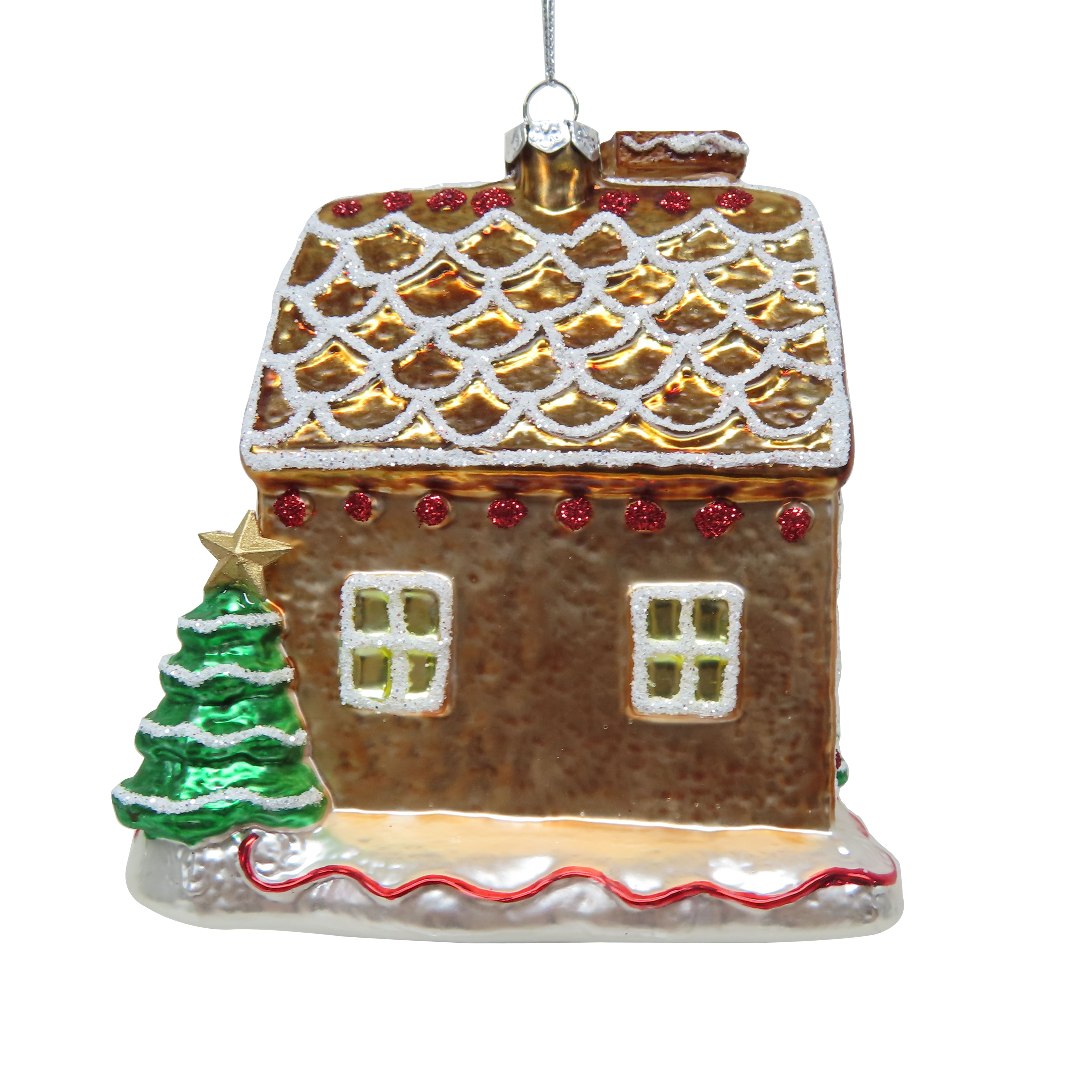 5&#x22; Gingerbread House Glass Ornament by Ashland&#xAE;