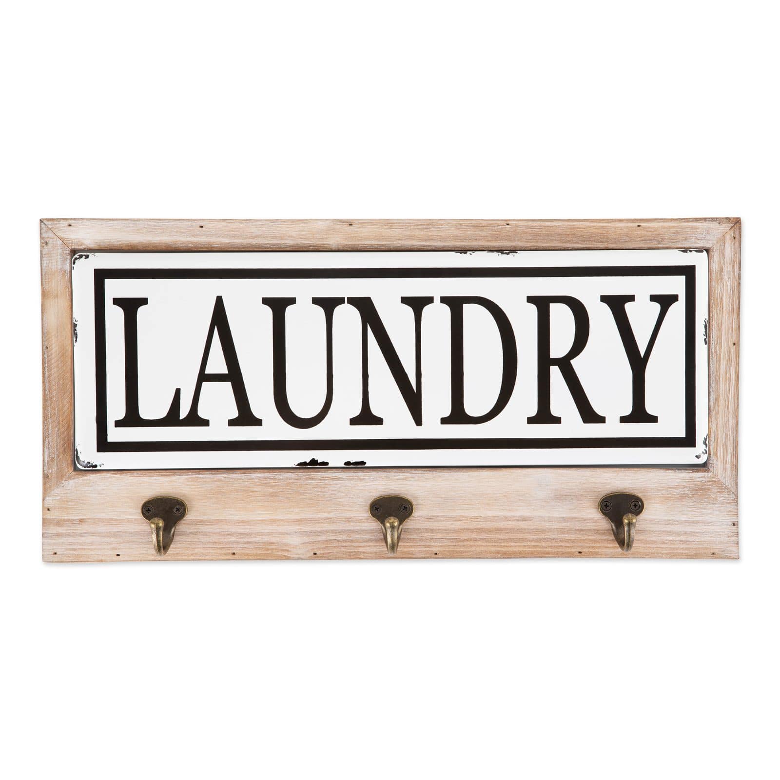 DII&#xAE; Vintage Enamelware Tile Laundry Hook Sign