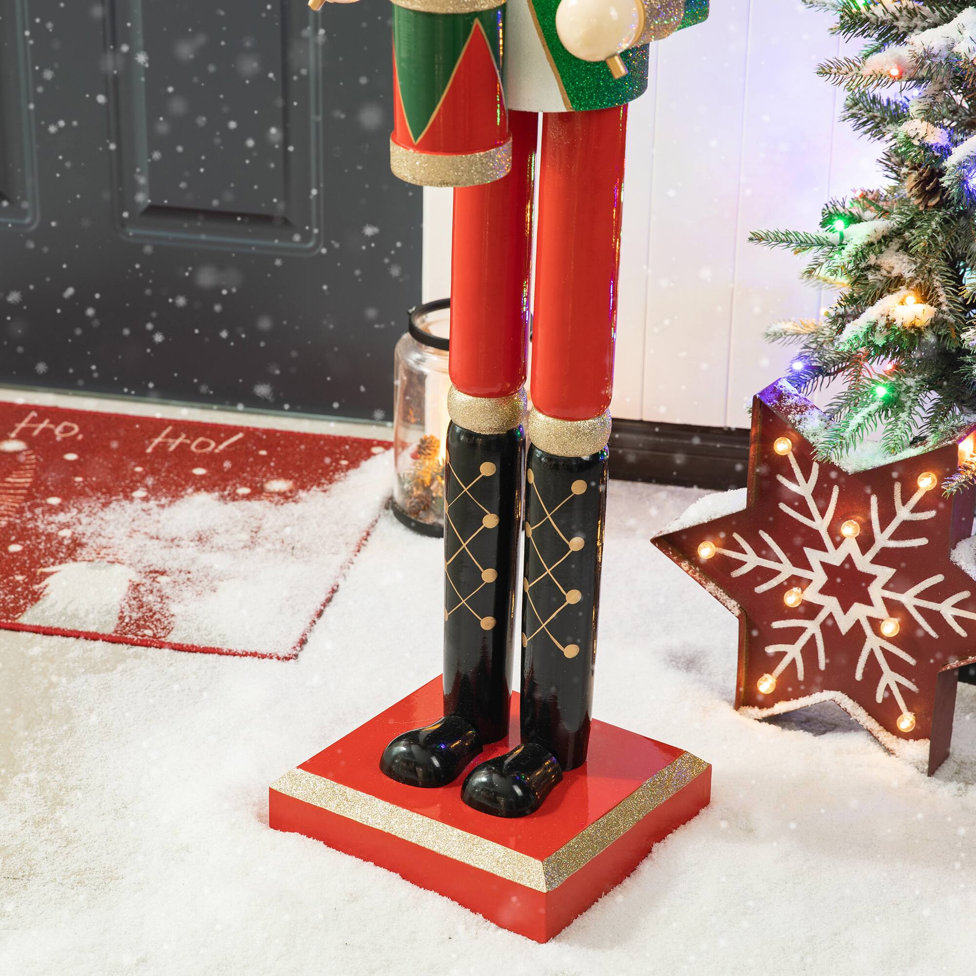 Glitzhome&#xAE; 54&#x22; Wooden Christmas Glitter Soldier Nutcracker