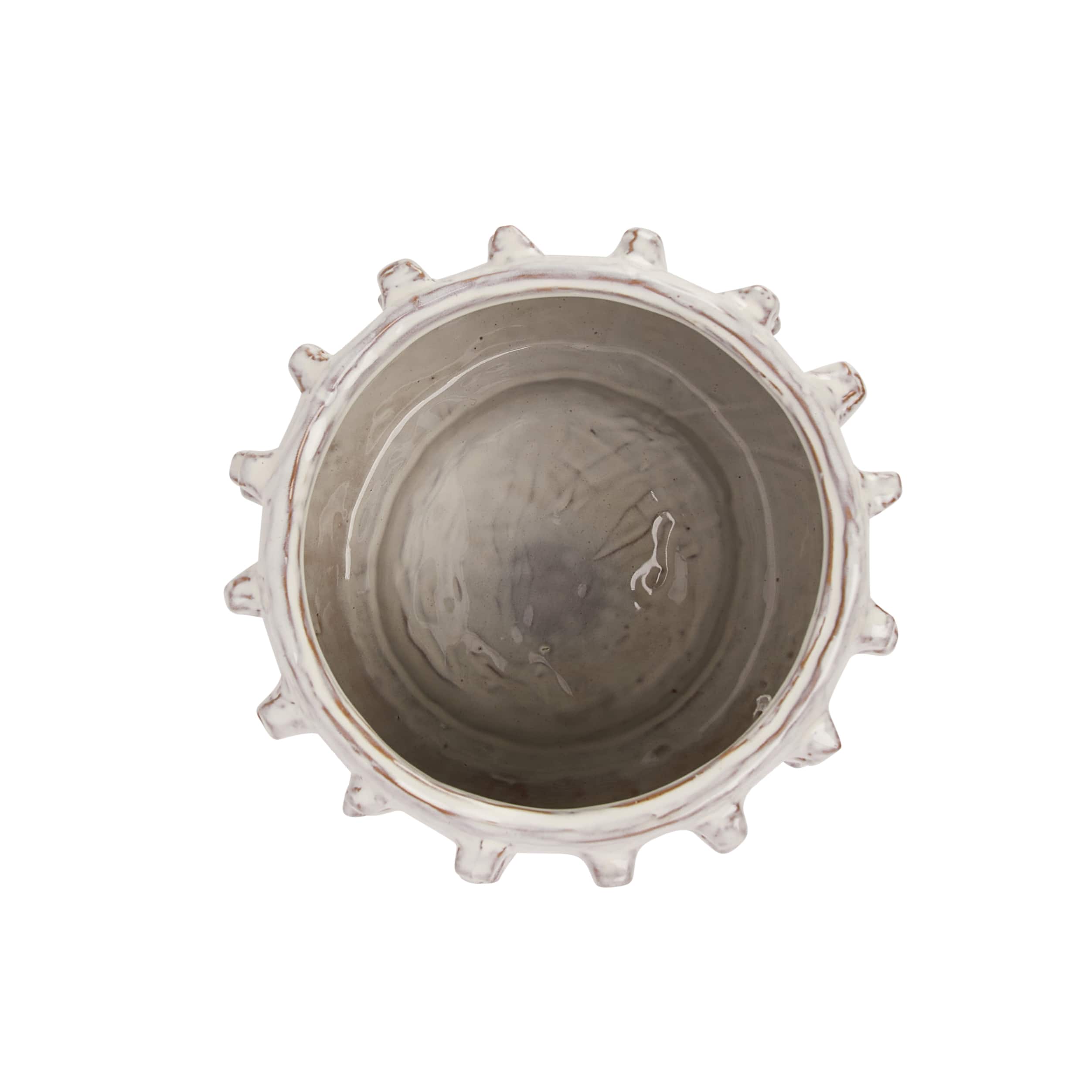 Hello Honey® 11" Ivory Stoneware Sculptural Planter with Raised Dots