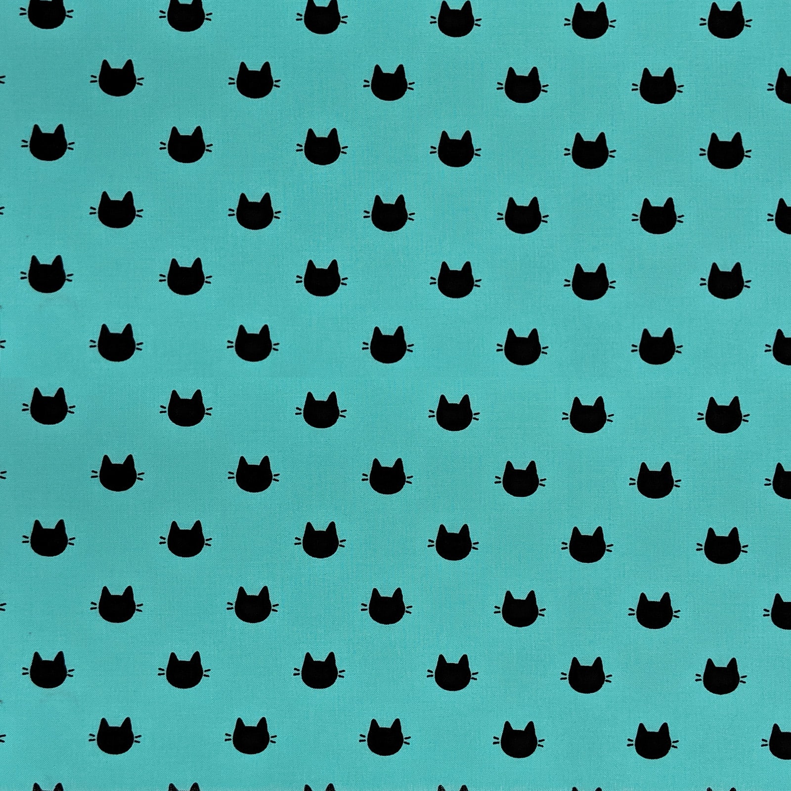 Camelot Fabrics Meow Turquoise Kitty Dots Cotton Fabric