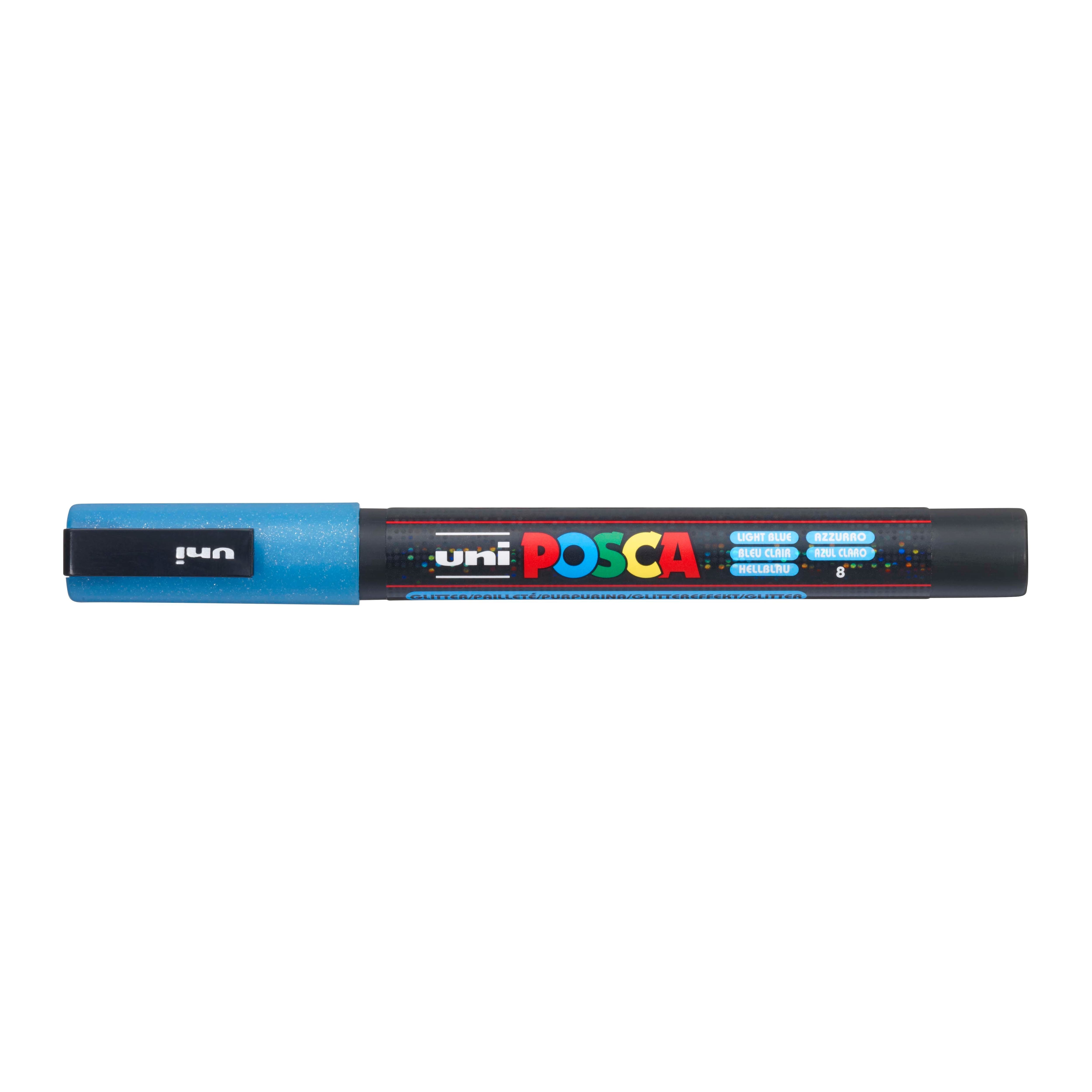 Uni POSCA PC-3M 8 Color Fine Tip Glitter Paint Marker Set