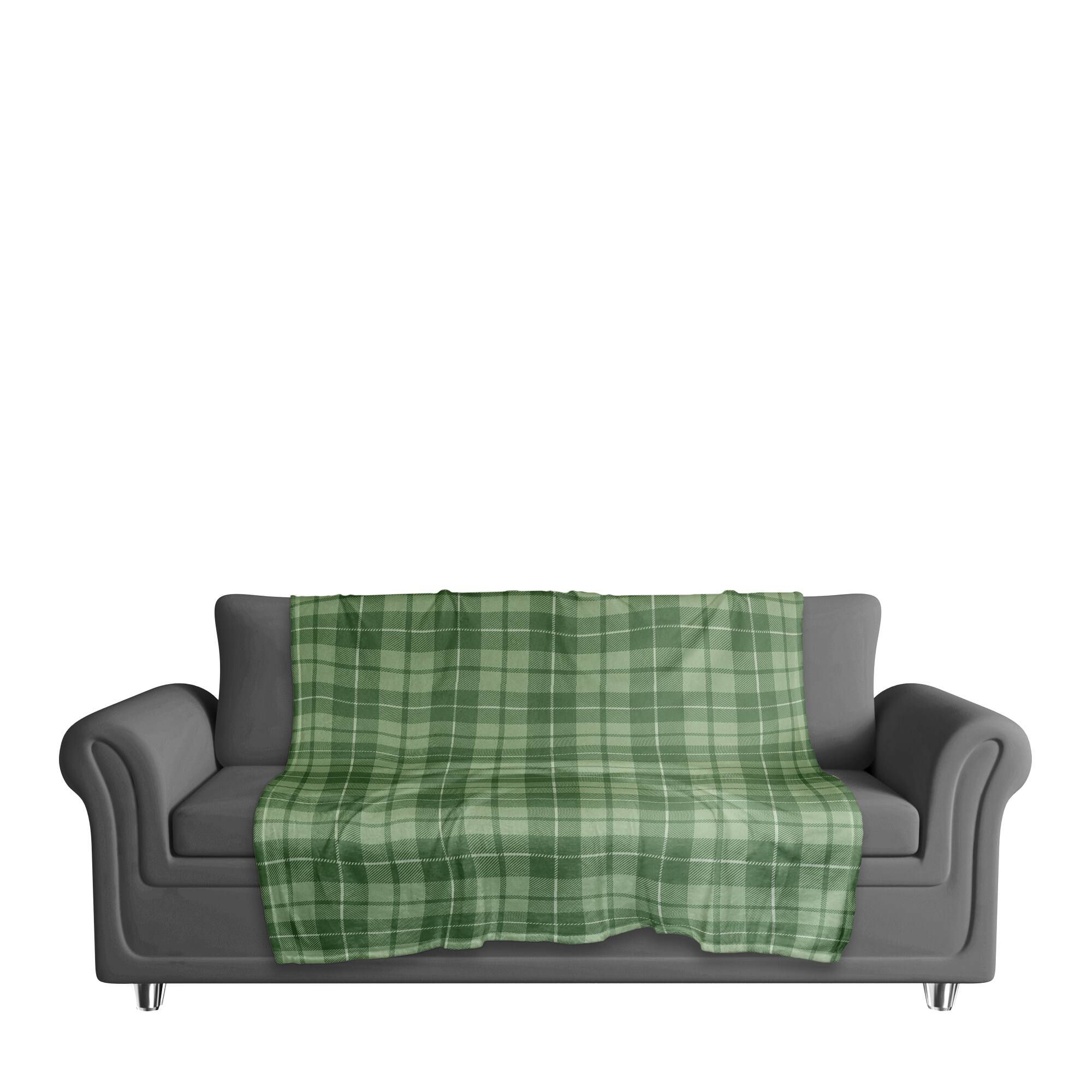 Green Plaid Fleece Blanket