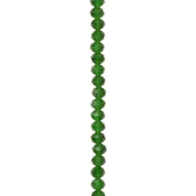 Green Faceted Glass Rondelle Beads, 6mm by Bead Landing™