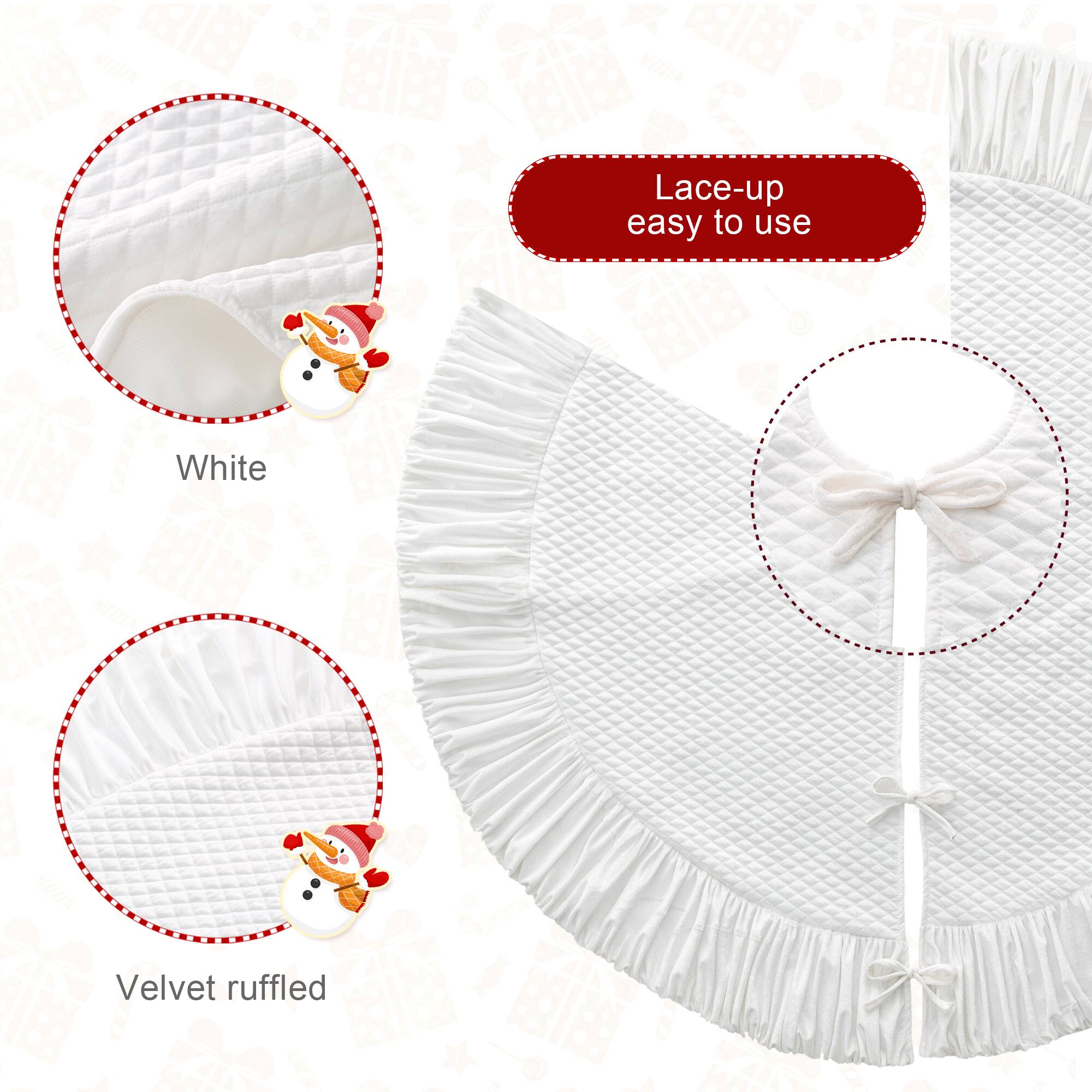 Glitzhome® Deluxe Velvet Ruffled Christmas Tree Skirt