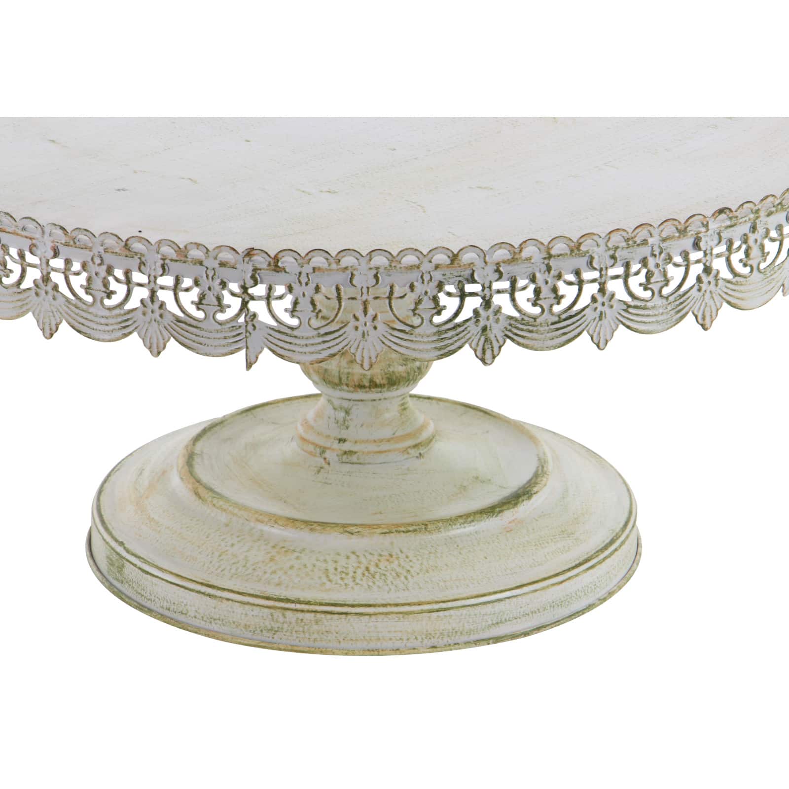 22" White Iron Farmhouse Cake Stand
