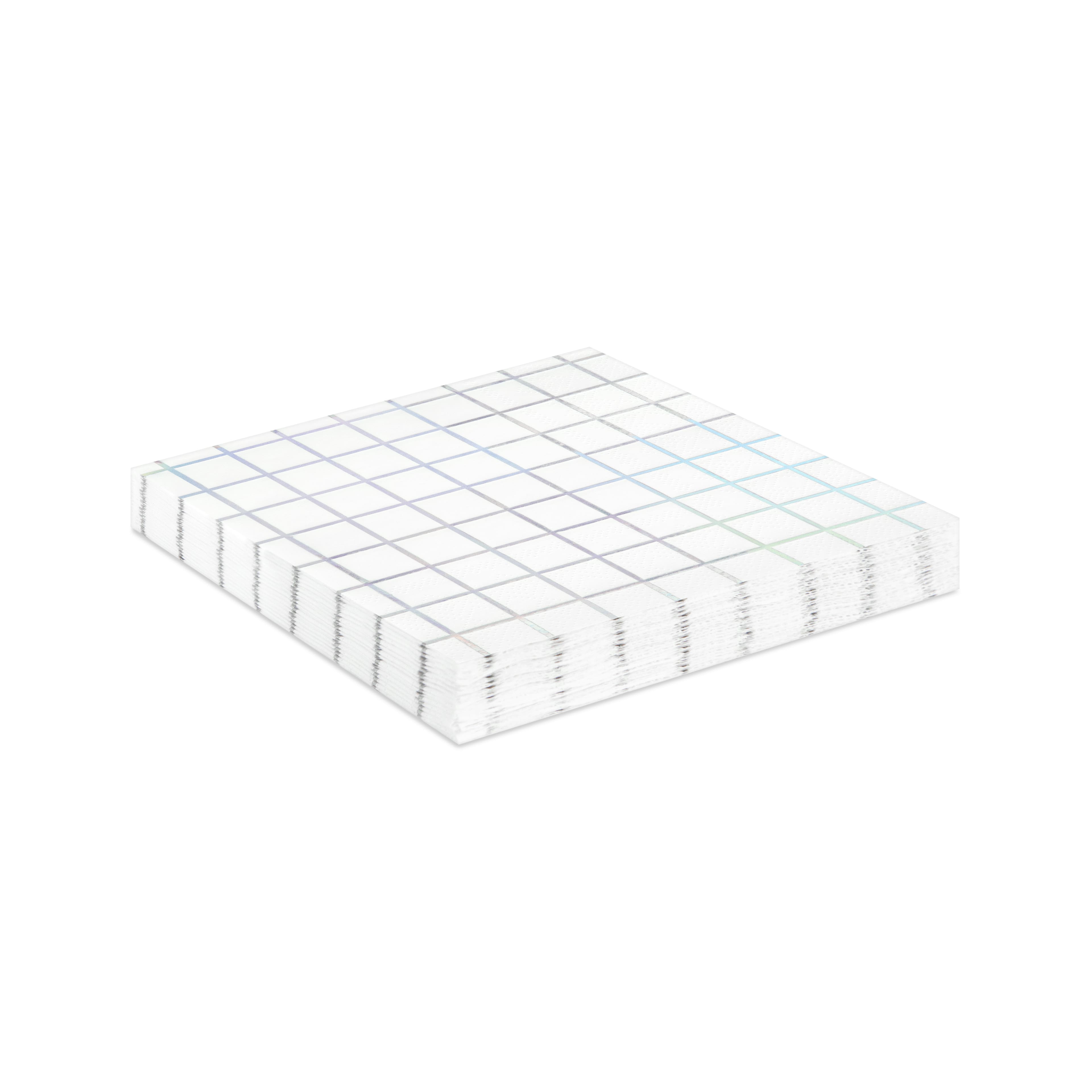 Iridescent Foil Grid Paper Beverage Napkins by Celebrate It™, 16ct.