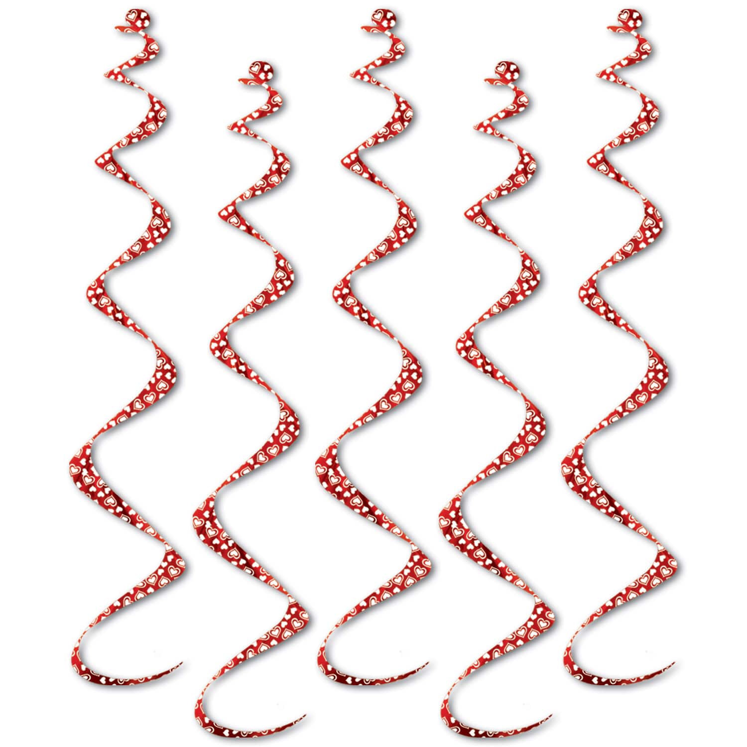 Beistle 24" Red & White Printed Heart Twirly Whirlys, 10ct.
